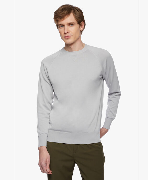 Brooks Brothers Cotton Sweatshirt Light grey KNCRN009COPCO002LTGRP001