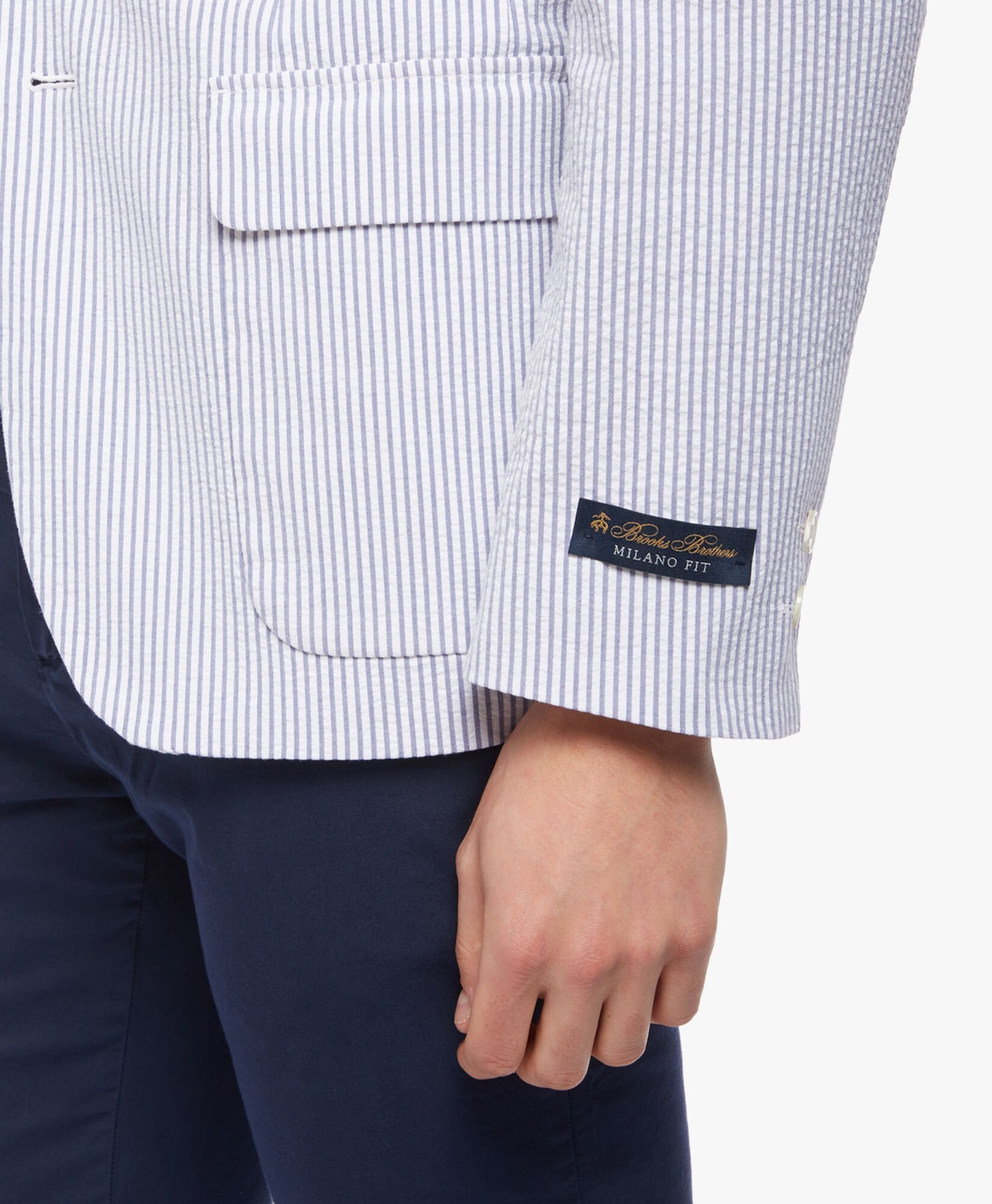MilanoFitCottonSeersuckerSportCoat in Blue for Men Brooks Brothers UK