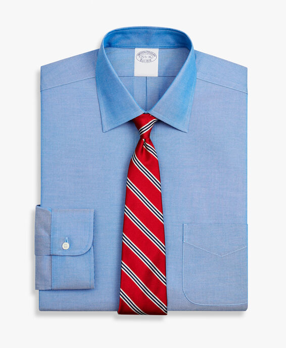 Brooks Brothers Camicia blu slim fit non-iron in cotone elasticizzato con collo Ainsley Blu 1000095085US100199391