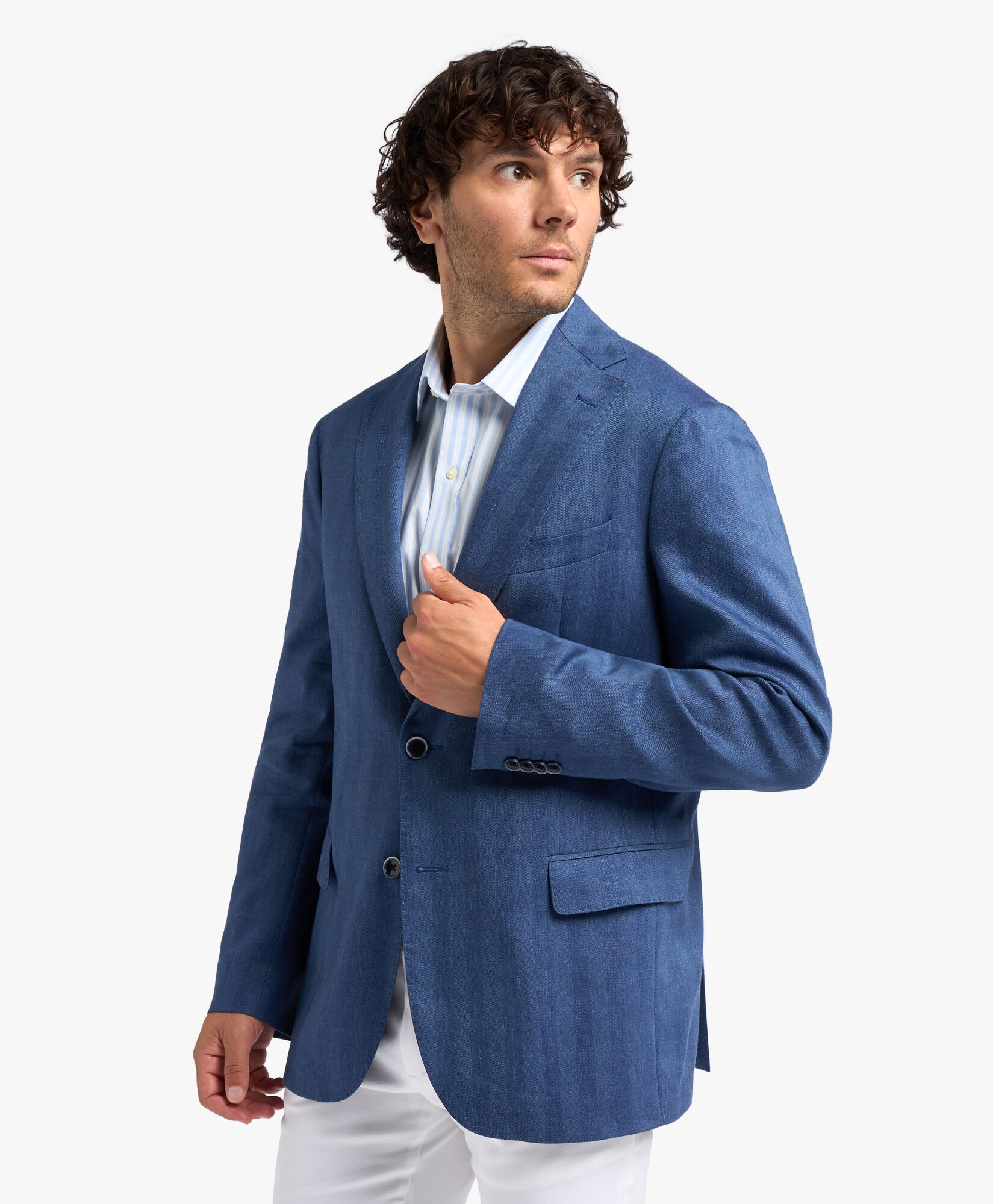 Navy Virgin Wool and Linen Blazer in Navy for Men Brooks Brothers EU