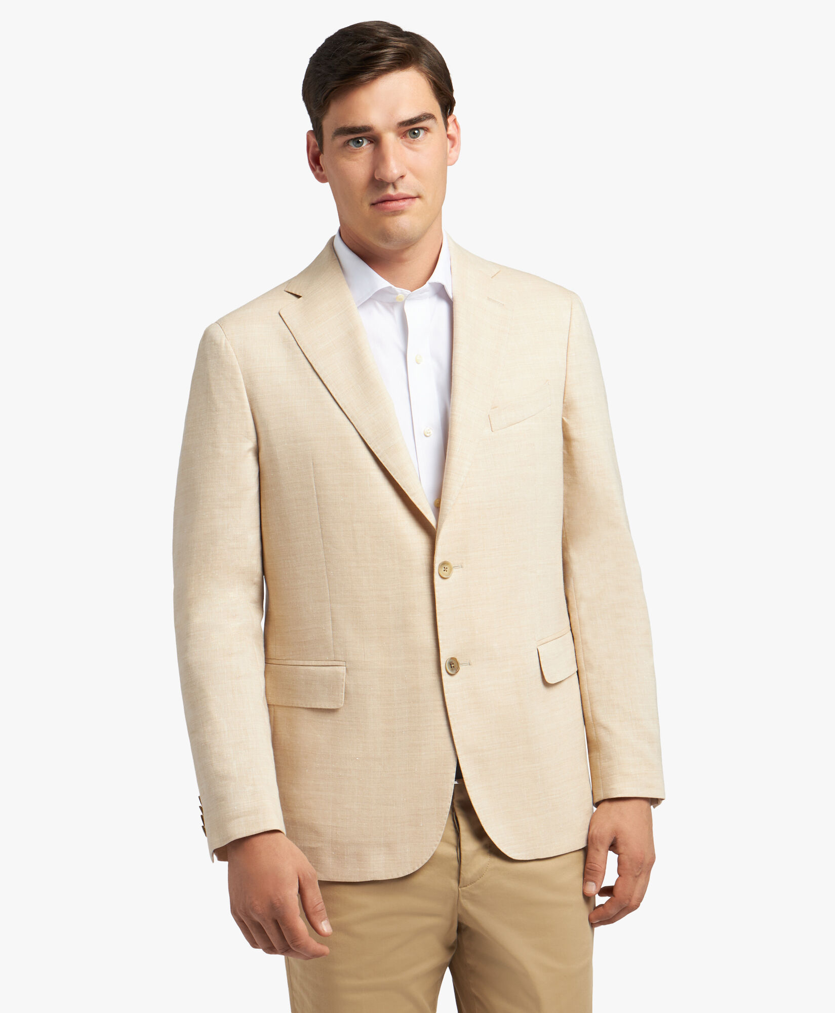 Beige Virgin Wool and Linen Blazer in Beige for Men Brooks Brothers UK