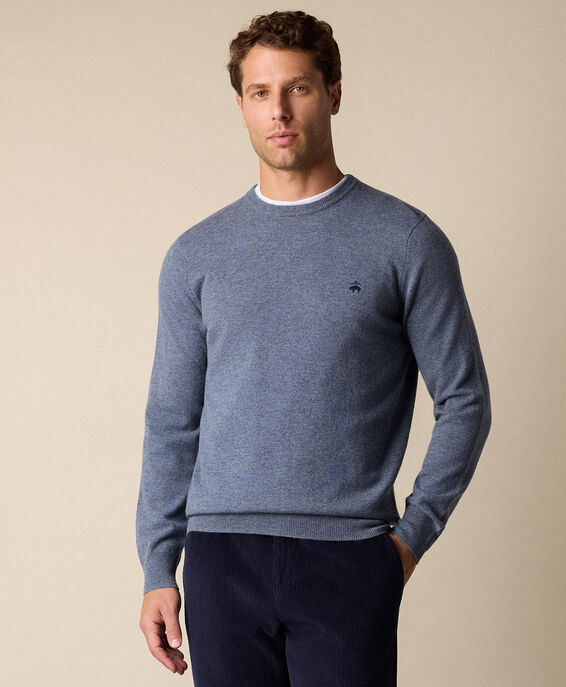Brooks Brothers Lambswool Crewneck Denim KNCRN063WOPWO004DENIP001