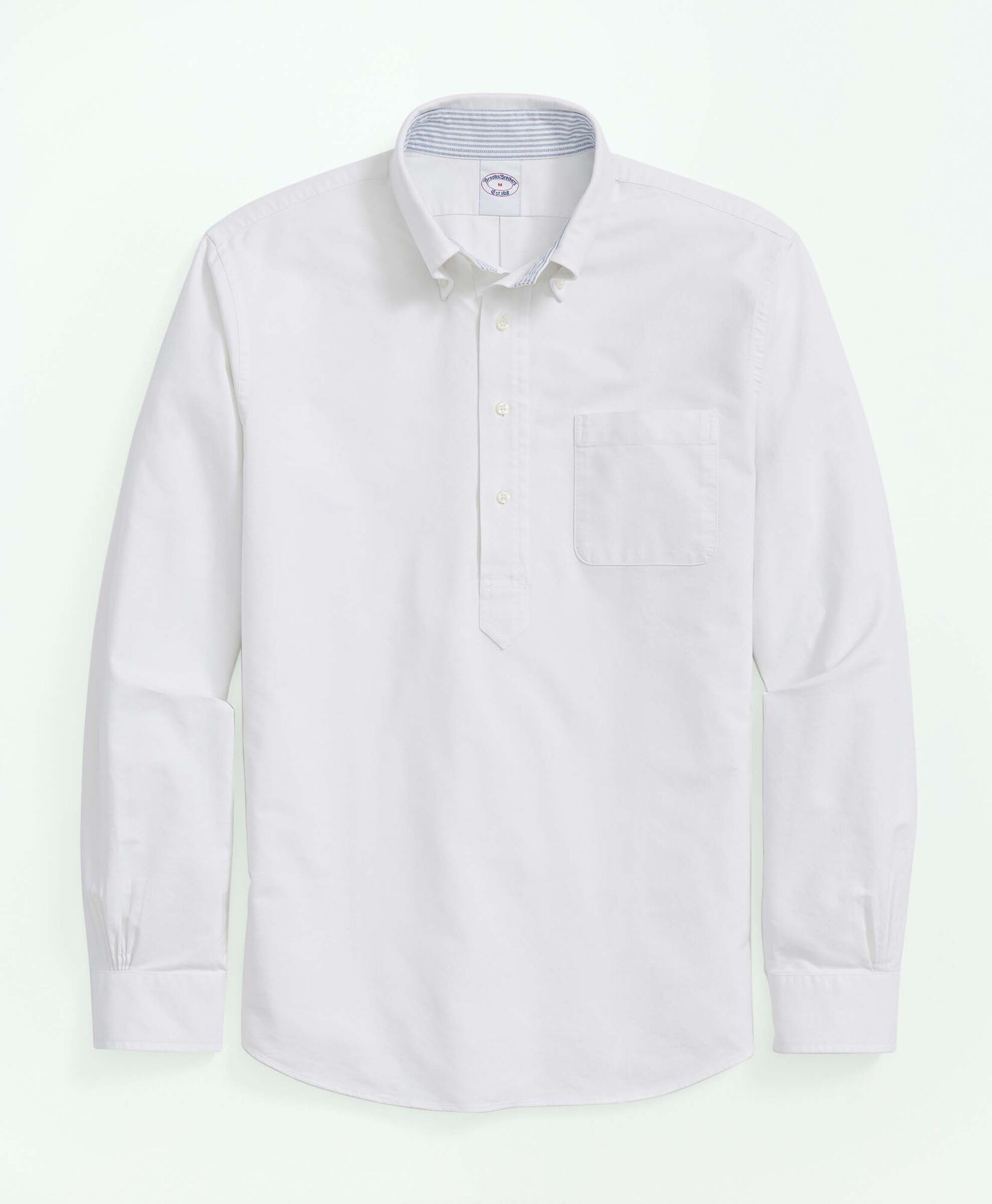 Brooks Brothers Regular Fit Washed Oxford Shirt with Button Down Collar White 1000098502US100207818