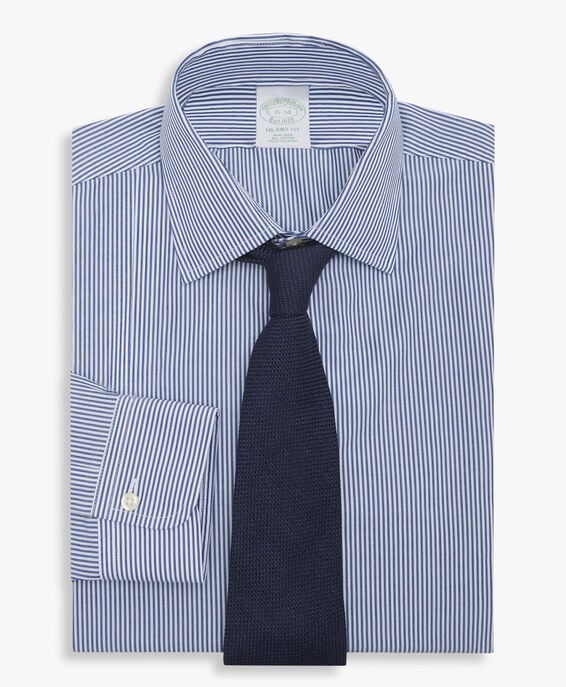 Brooks Brothers Camisa azul slim fit non-iron de algodón con cuello ainsley Azul 1000097065US100204298
