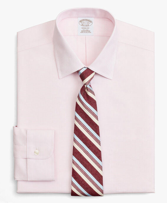 Brooks Brothers Soho Extra-slim Fit Non-iron Dress Shirt, Dobby, Ainsley Collar Pastel Pink 1000077714US100159865