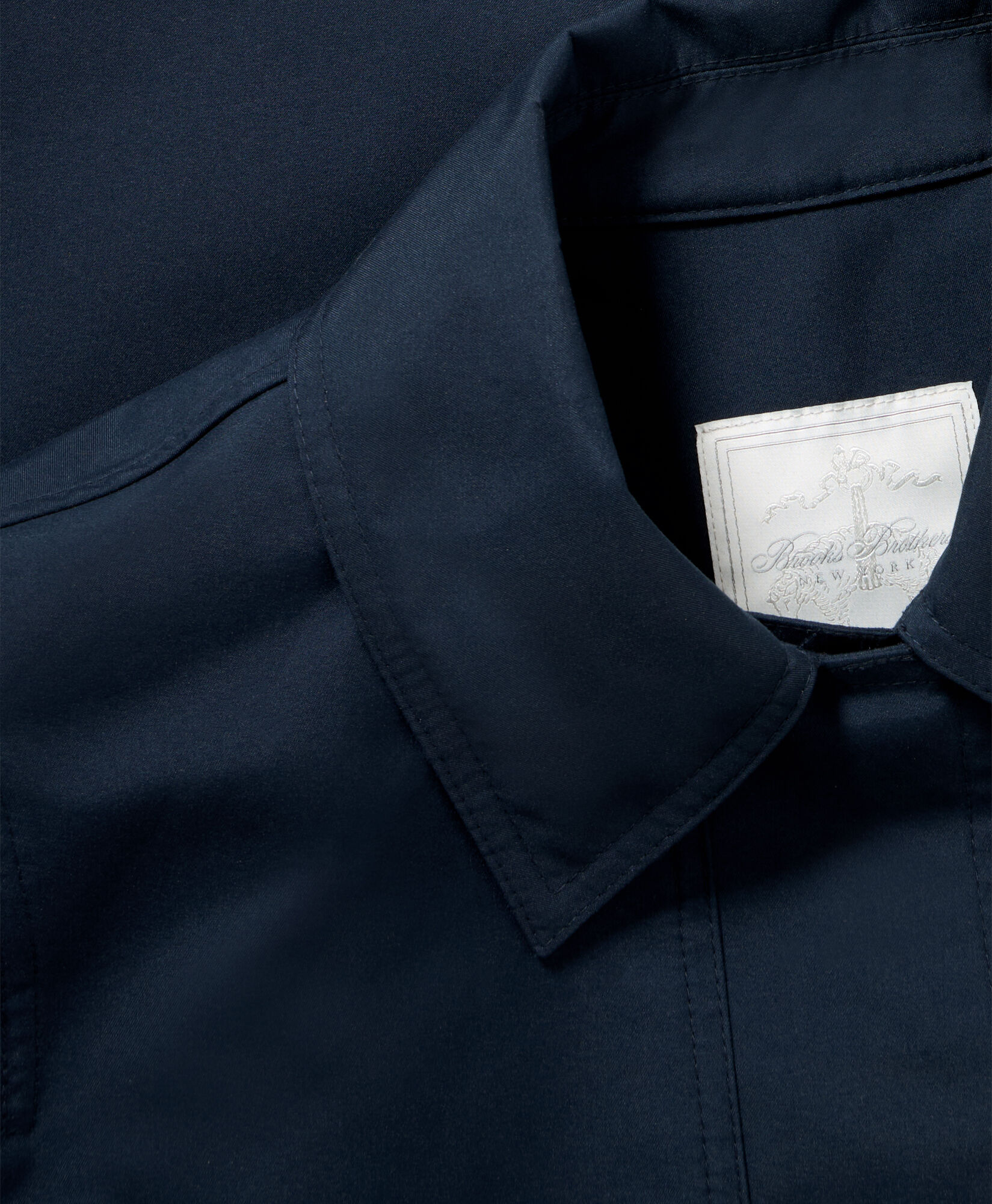 Retro Inspired Twill Rain Coat in Navy for Women Brooks Brothers UK