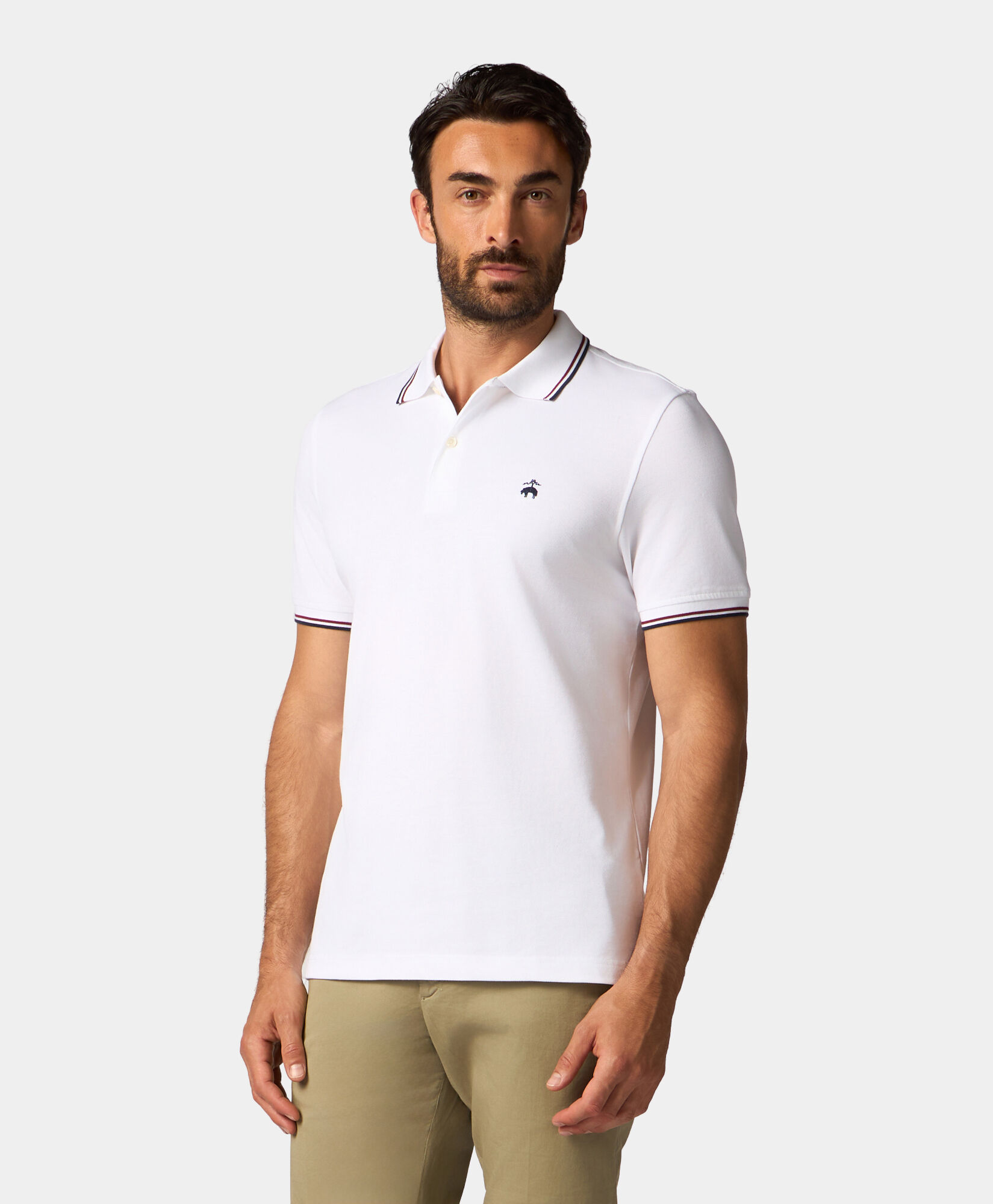 Brooks Brothers Golden Fleece Stretch Cotton Pique Tennis Polo White 1000090715US100187460