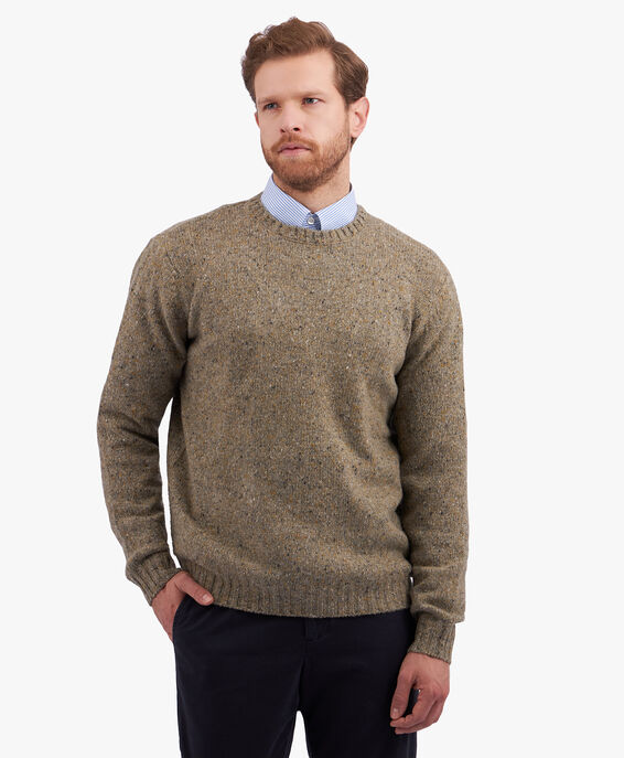 Brooks Brothers Pullover aus Woll-Nylon-Alpaka-Gemisch in Taupe Taupe/Schlamm KNCRN008WOBPA003TAUPE001