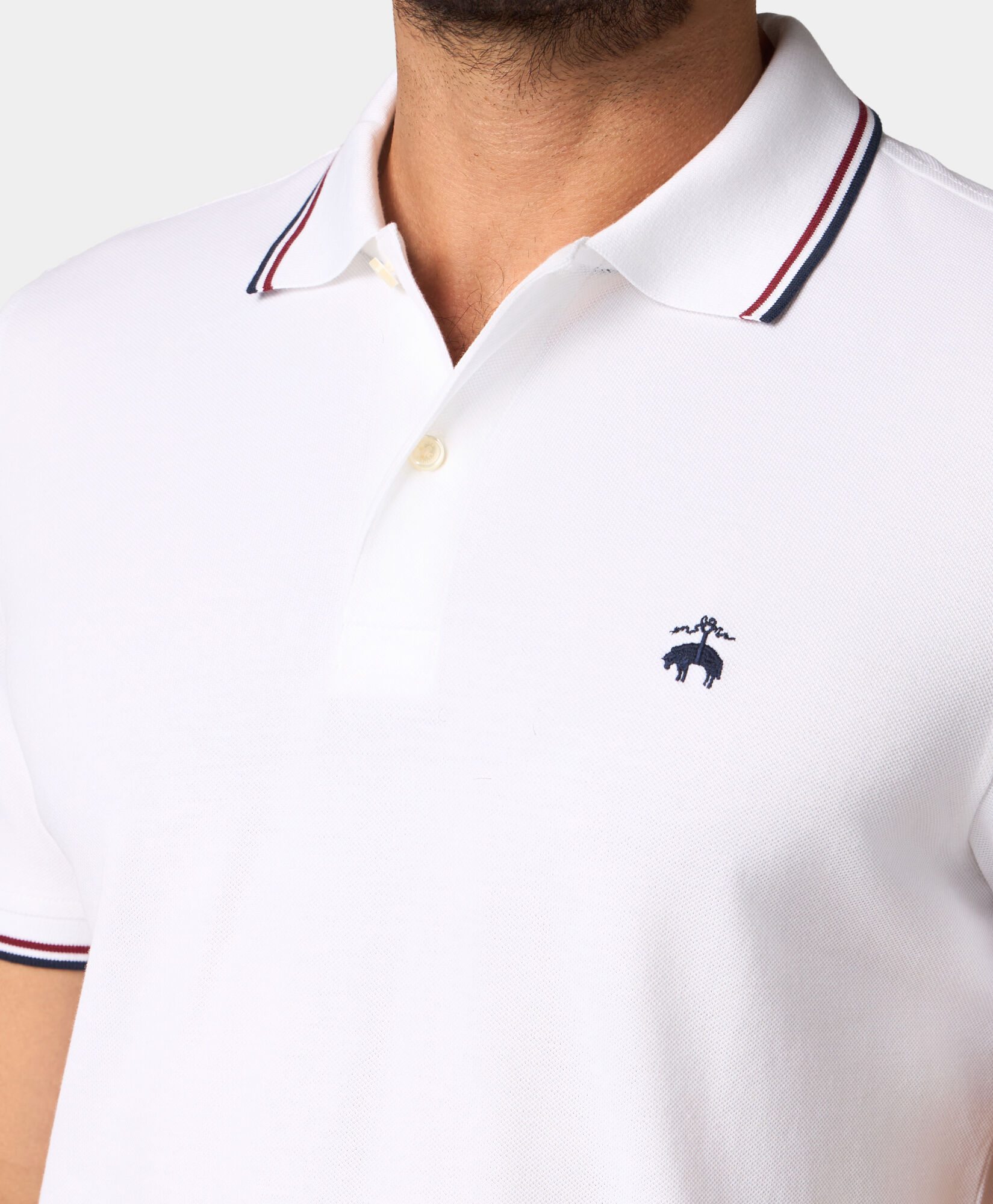 Brooks Brothers Golden Fleece Stretch Cotton Pique Tennis Polo White 1000090715US100187460