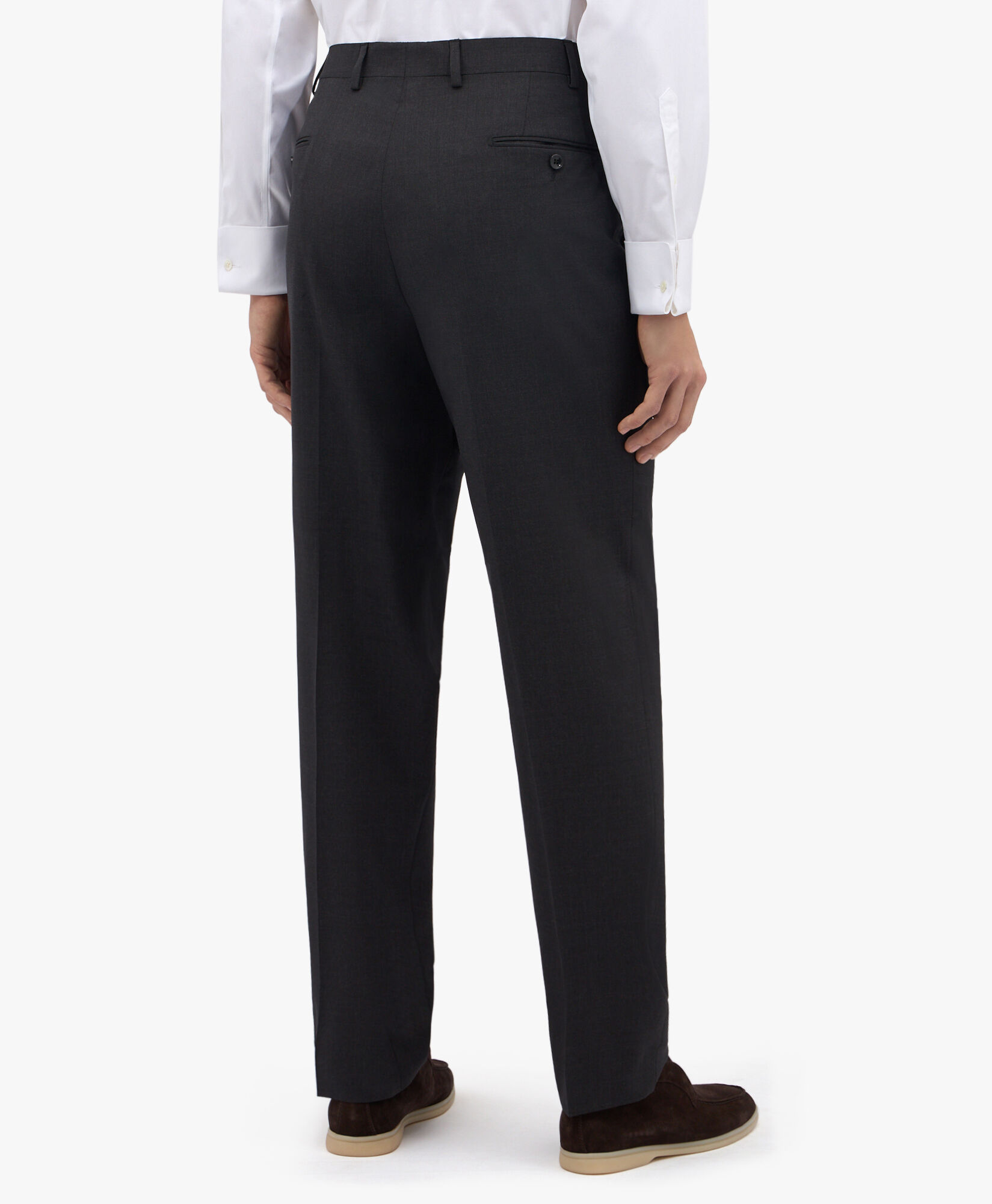 Brooks Brothers Dark Grey Stretch Virgin Wool Pants Dark Grey DTROU011WVBSP001DKGRP001