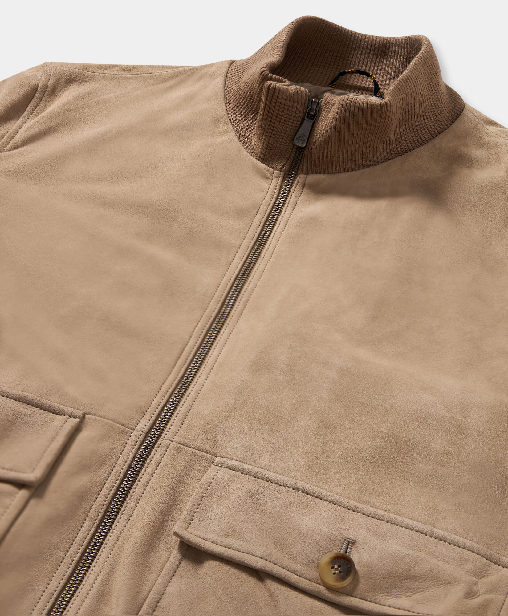 Brooks Brothers Bomber in Camoscio Beige COBOM010LTPLT003TAUPE002