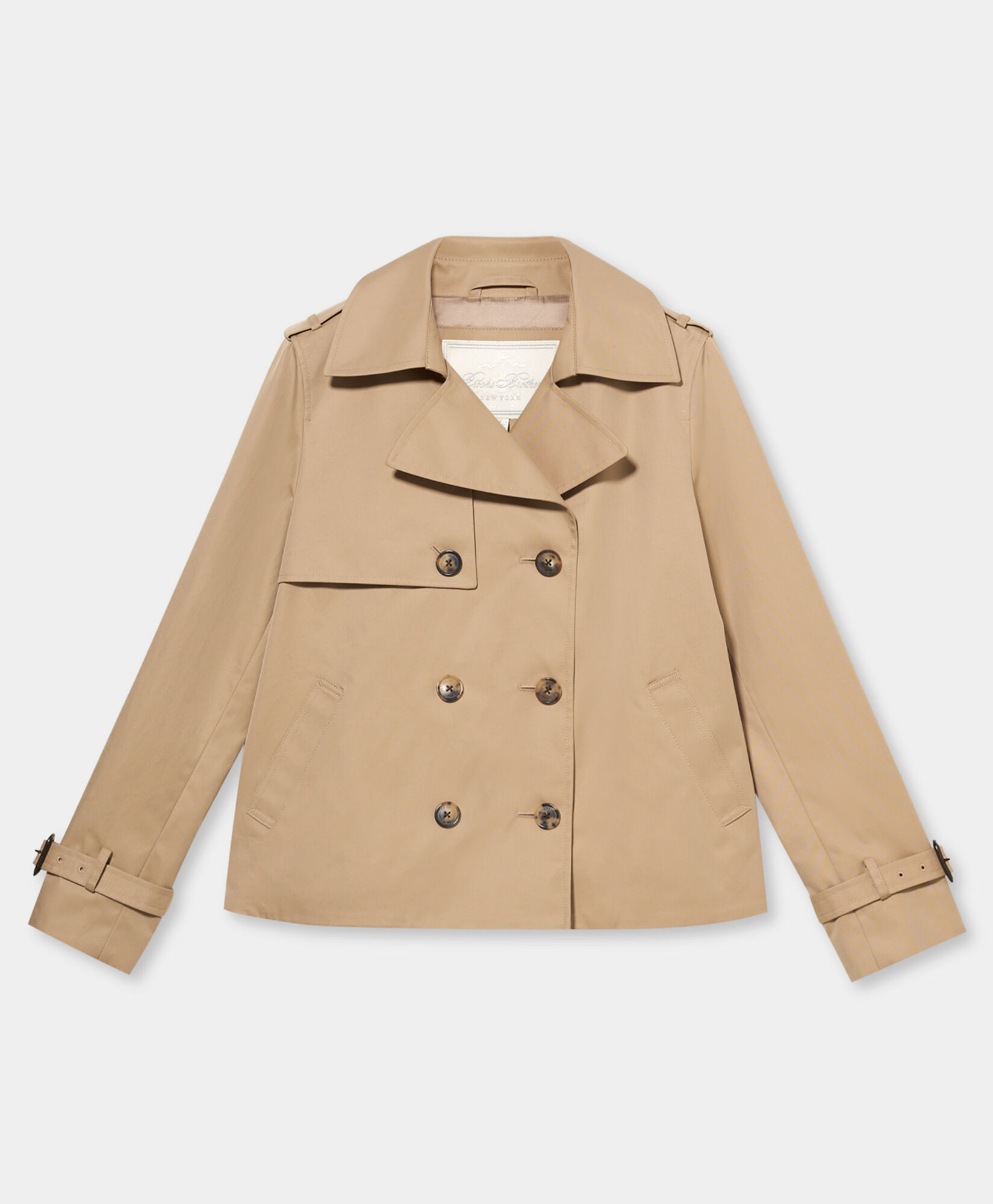 Brooks Brothers Trench Cropped Double-Breasted en Twill Marron 1000103043US100219860