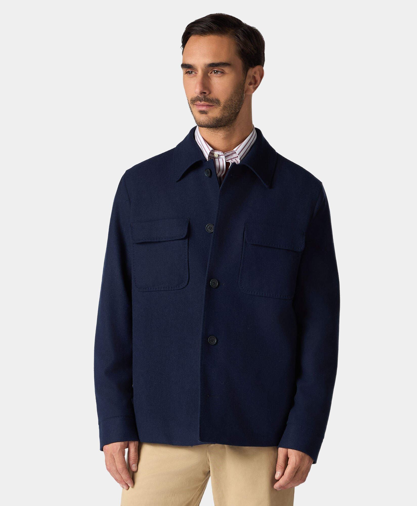 Giacca Camicia in Lana in Blu marino da Uomo Brooks Brothers EU