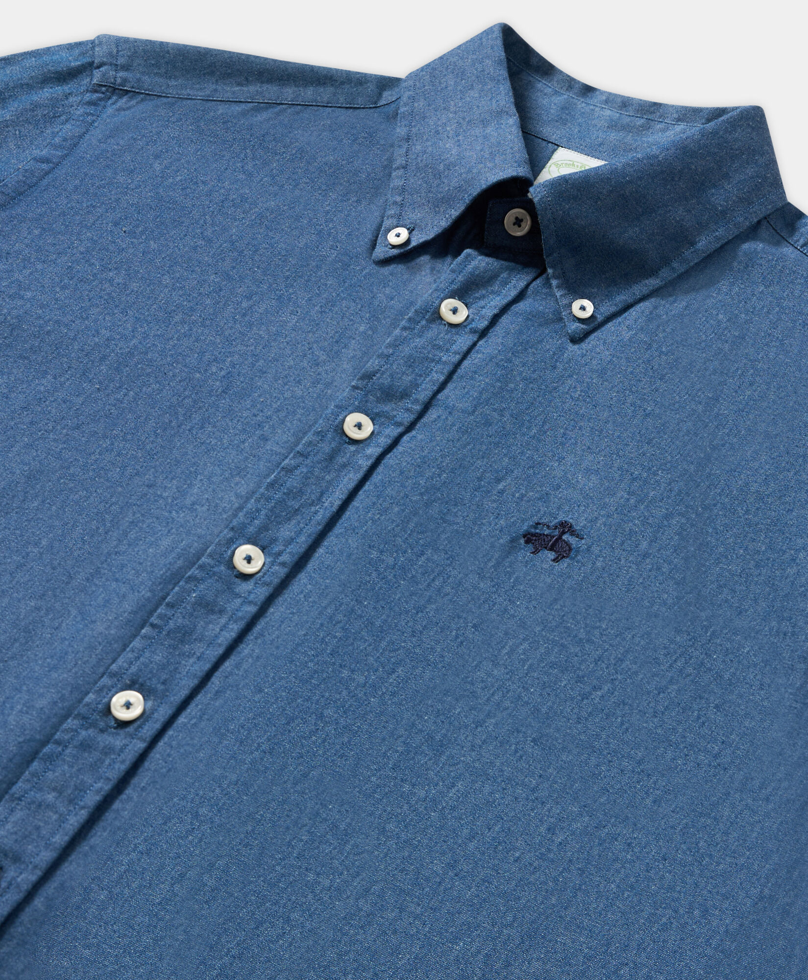 Brooks Brothers Slim Fit Denim Shirt with Button Down Collar Blue CSHBD024COPCO001BLUEP002