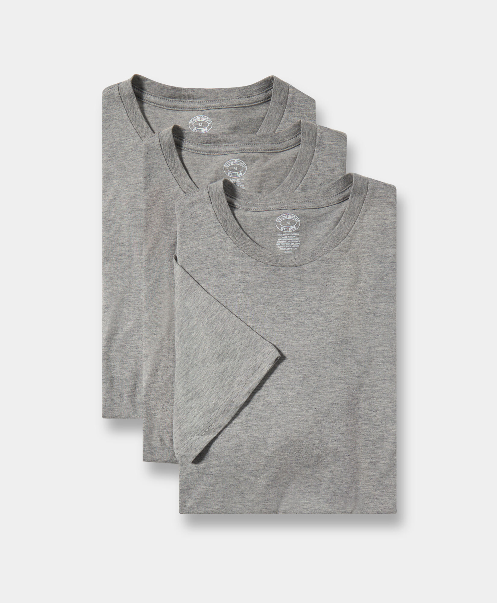 Brooks Brothers Crewneck Cotton T-shirts - Pack of 3 Grey 1000105767US100224233