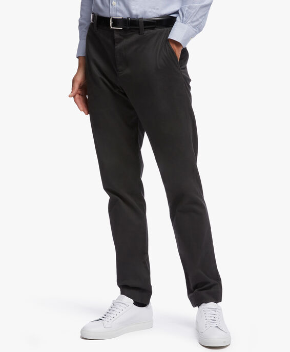 Brooks Brothers Pantalone chino Soho extra-slim fit in twill lavato Grigio scuro 1000090095US100186691