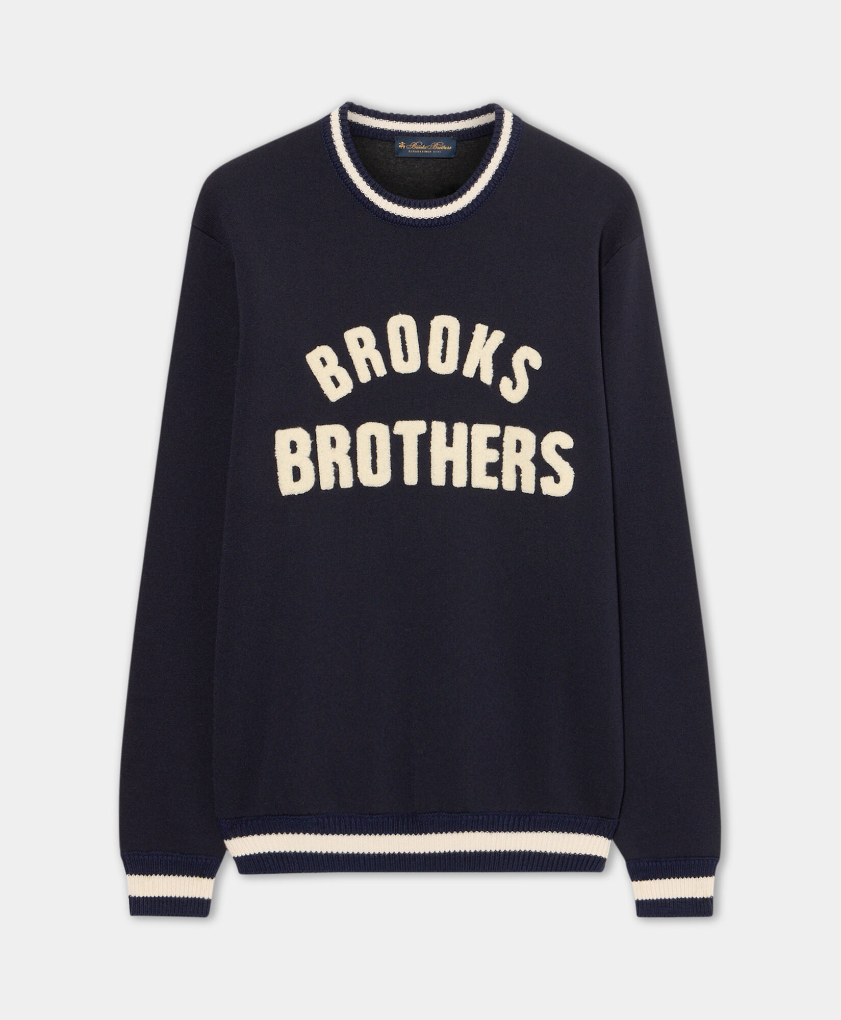 Brooks Brothers Pull avec Logo Terry Bleu Marine KNCRN068VIBPA001NAVYP001