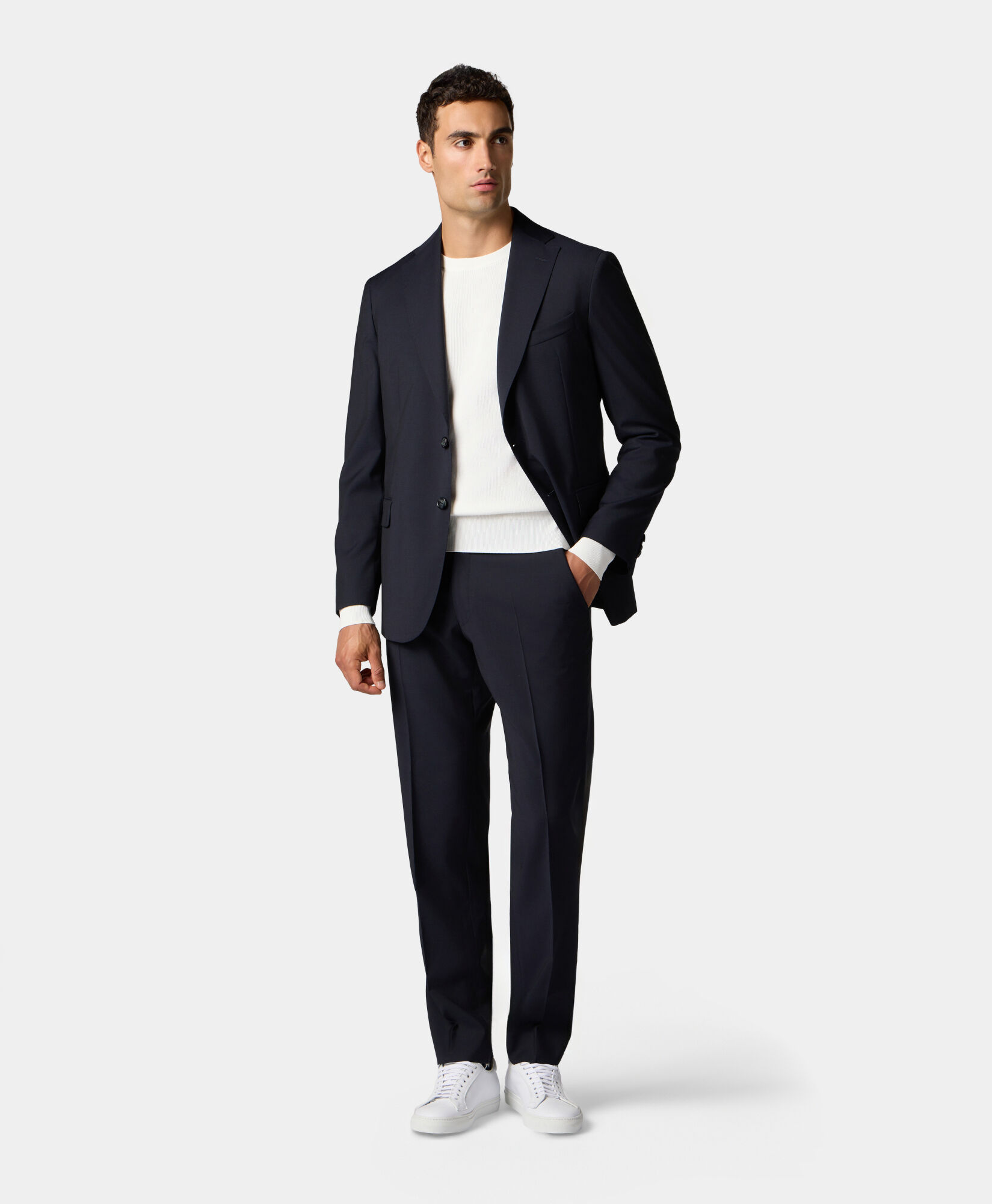 Brooks Brothers Pull Col Rond en Coton Blanc KNCRN047COPCO002WHITP001