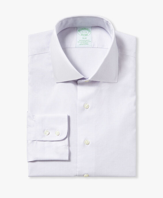 Brooks Brothers Camisa de algodón elástico púrpura pastel non-iron corte slim con cuello inglés abierto Morado Pastel 1000097513US100205368