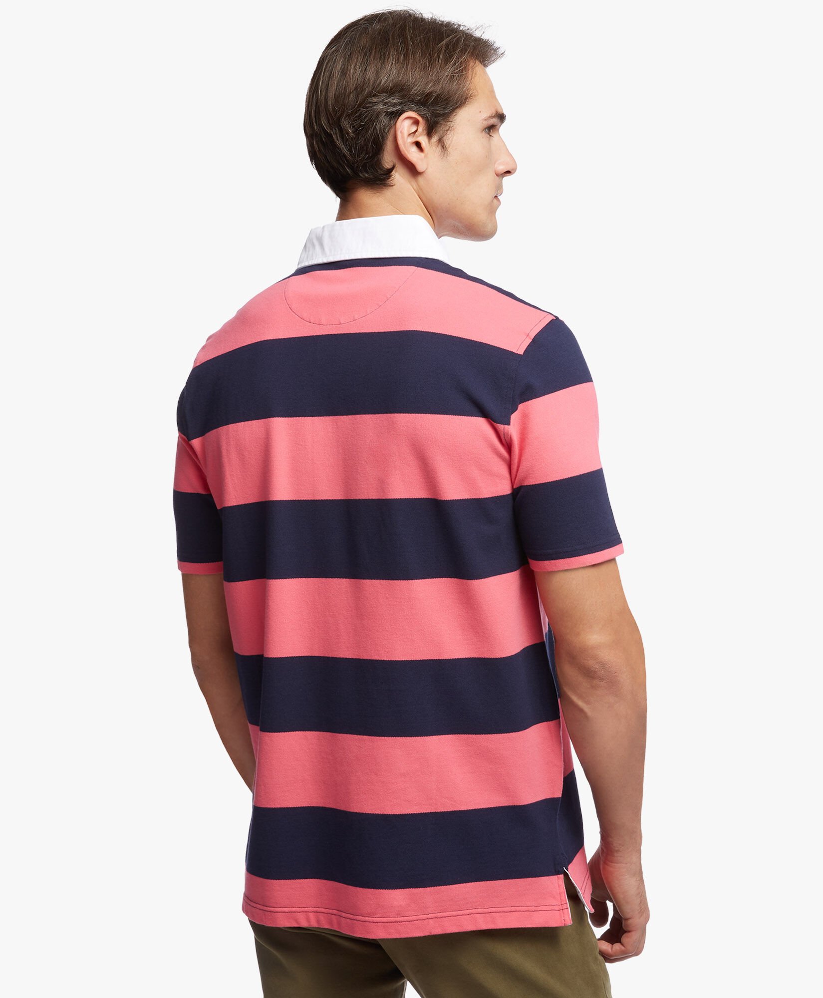 Pink striped hotsell polo shirt