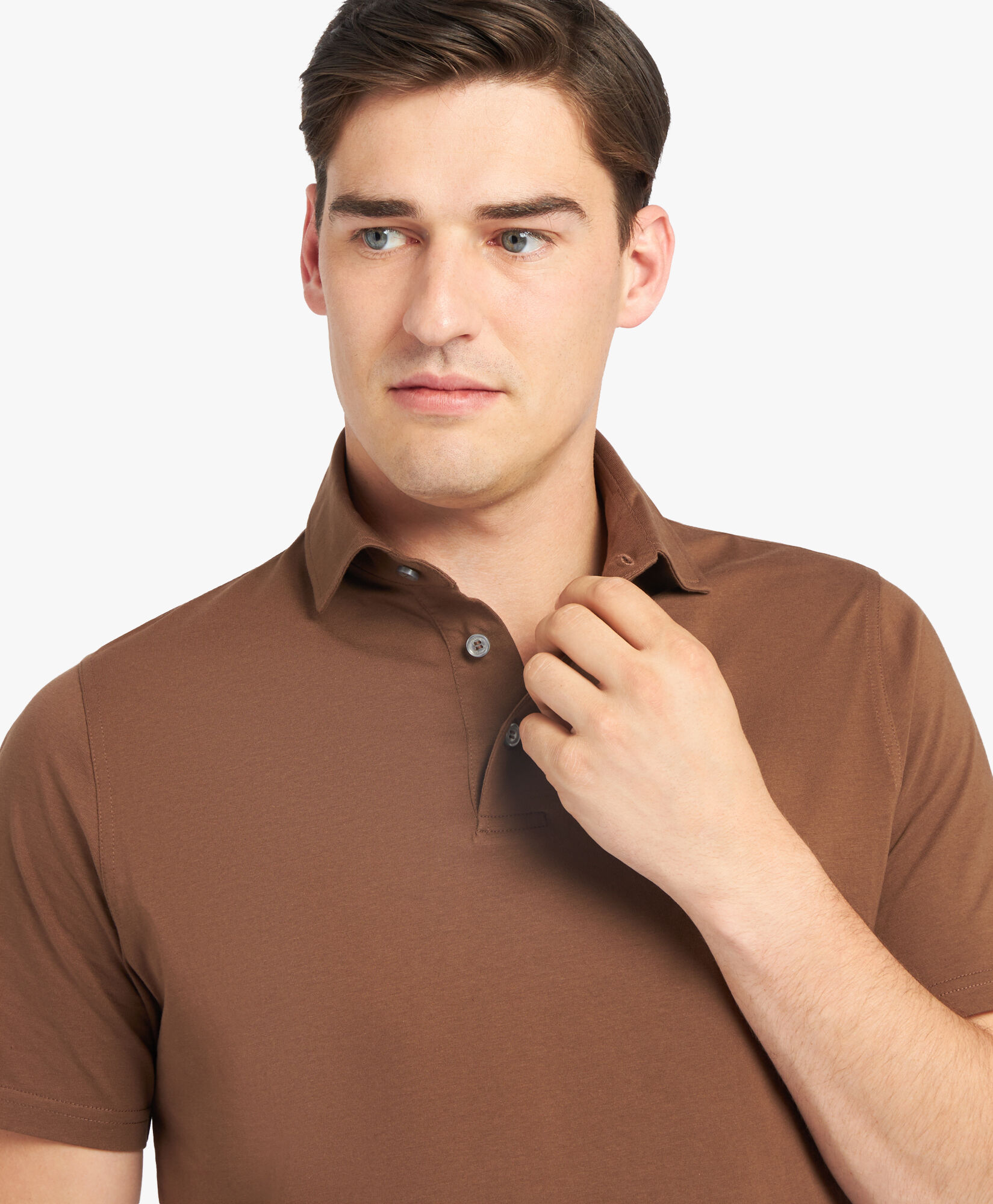 Brown polo shirt hot sale