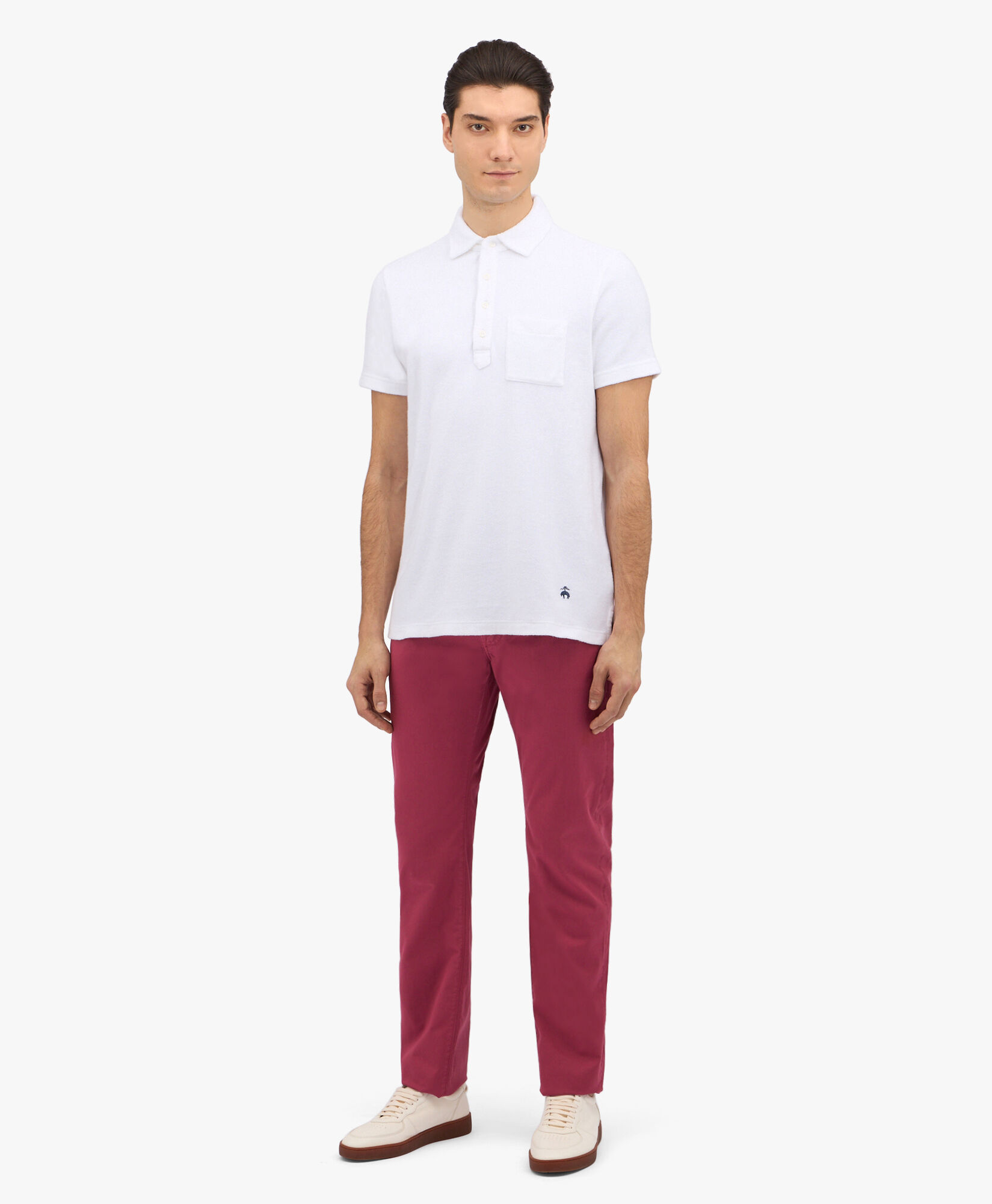 Brooks Brothers Pantalon cinq poches rouge en coton stretch Rouge CPFPK021COBSP002REDPL001