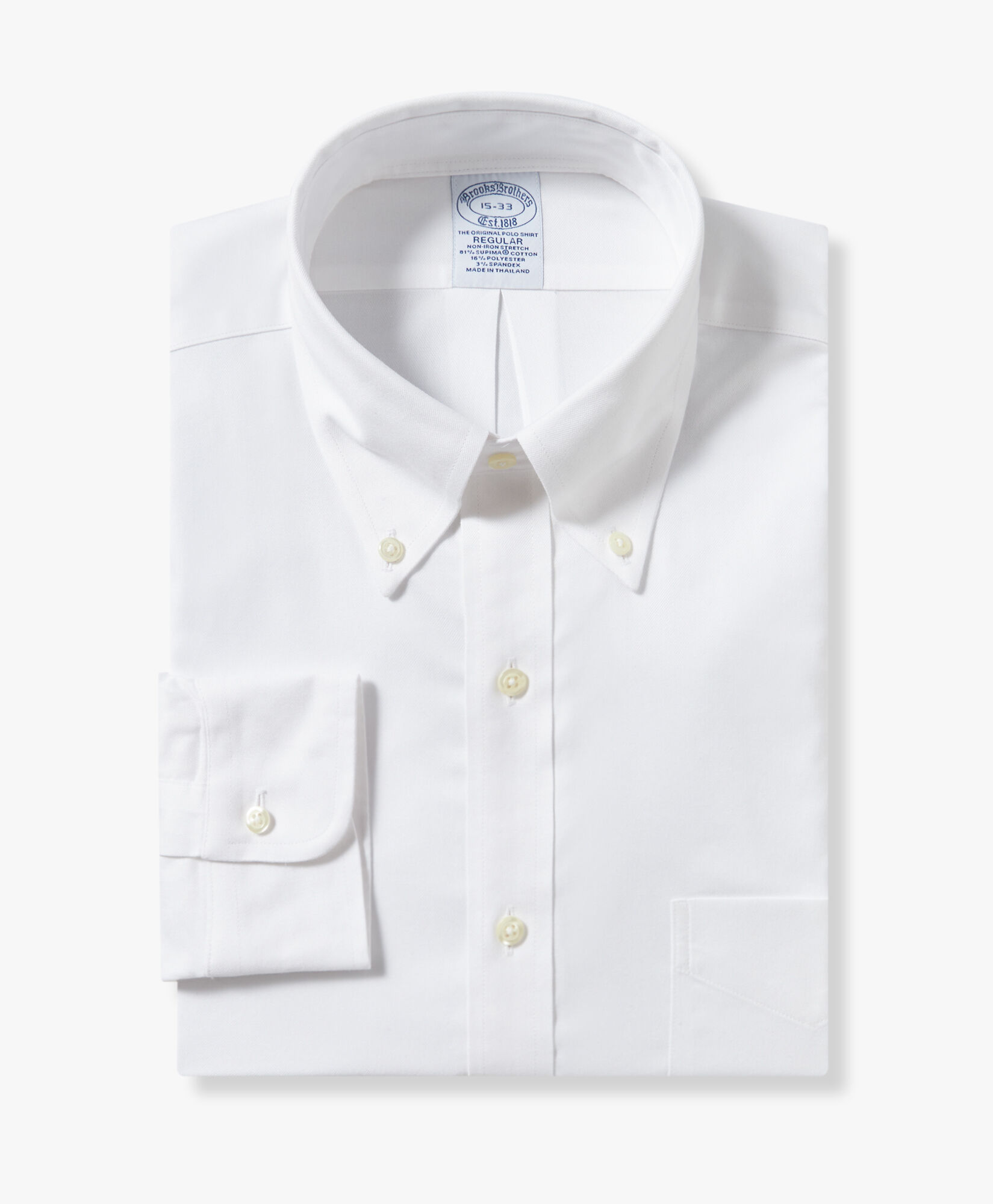 Camicia bianca regular fit non iron ad alte prestazioni con collo button down in Bianco da Uomo Brooks Brothers EU