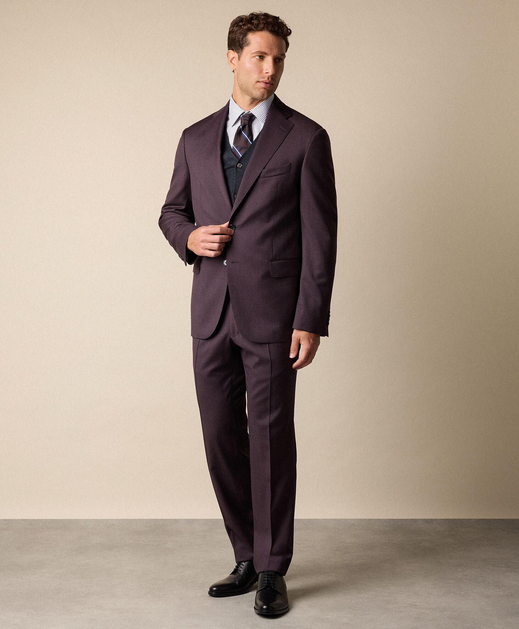 Brooks Brothers Slim Fit Non-Iron Striped Stretch Twill Shirt with Ainsley Collar Black 1000106426US100225638