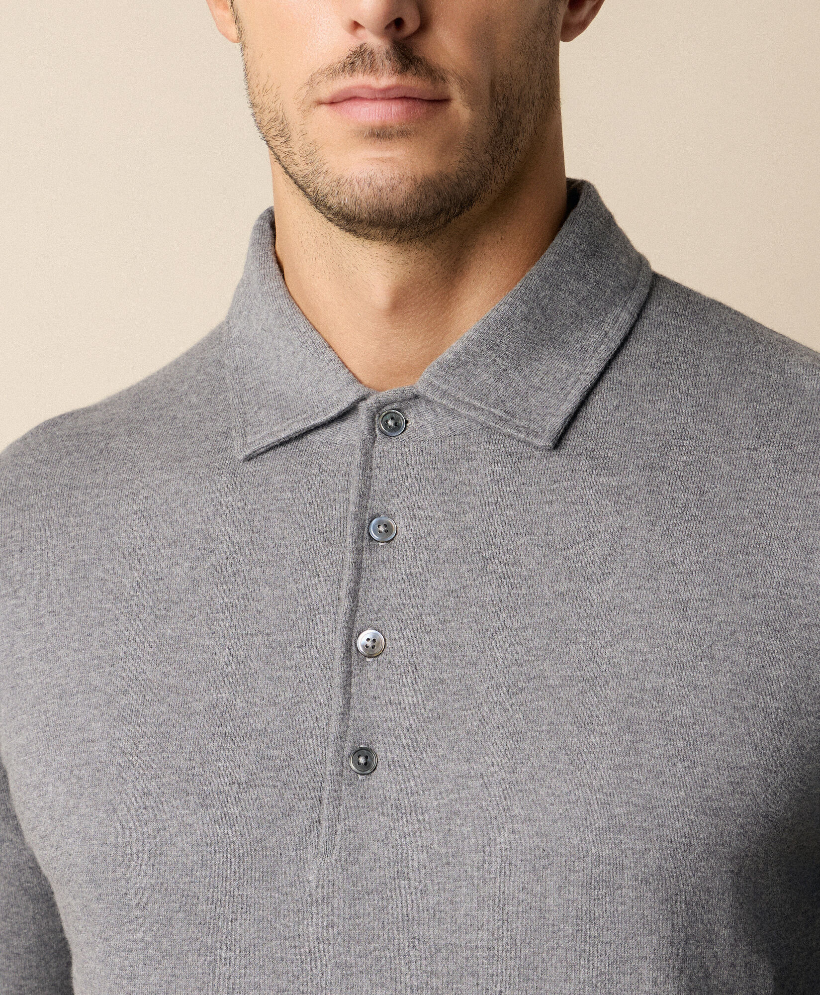 Brooks Brothers Cotton-Cashmere Polo Grey KNPOL026COBWS002MDGRP001