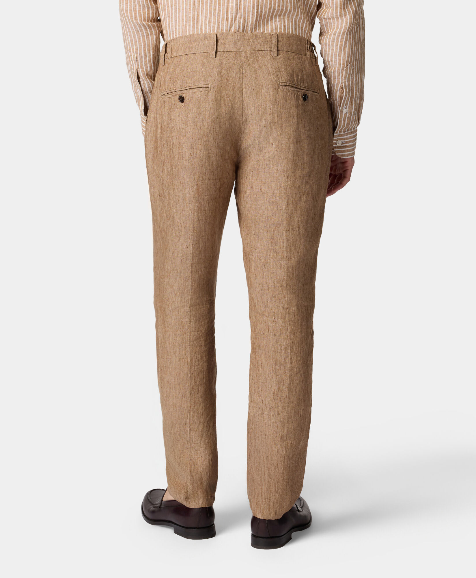 Brooks Brothers Linen Trousers Light Brown DTROU021LIPLI001LTBRP001