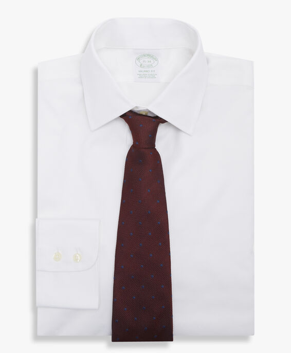 Brooks Brothers Slim Fit White Non-Iron Stretch Cotton Dress Shirt with Ainsley Collar White 1000077016US100158018