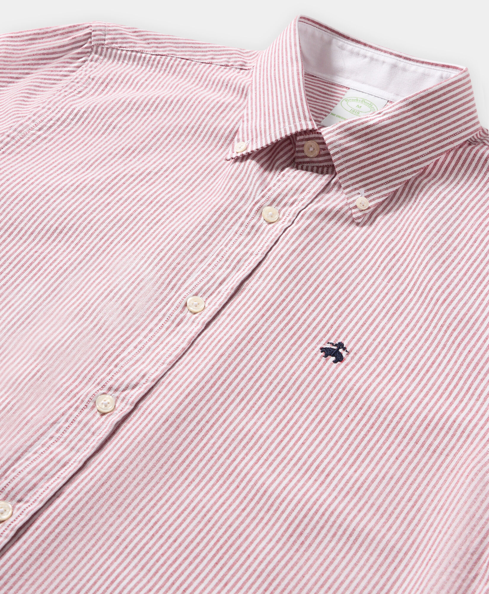 Brooks Brothers Slim Fit Oxford Shirt with Button Down Collar Red CSHBD025COPCO001REDF0001