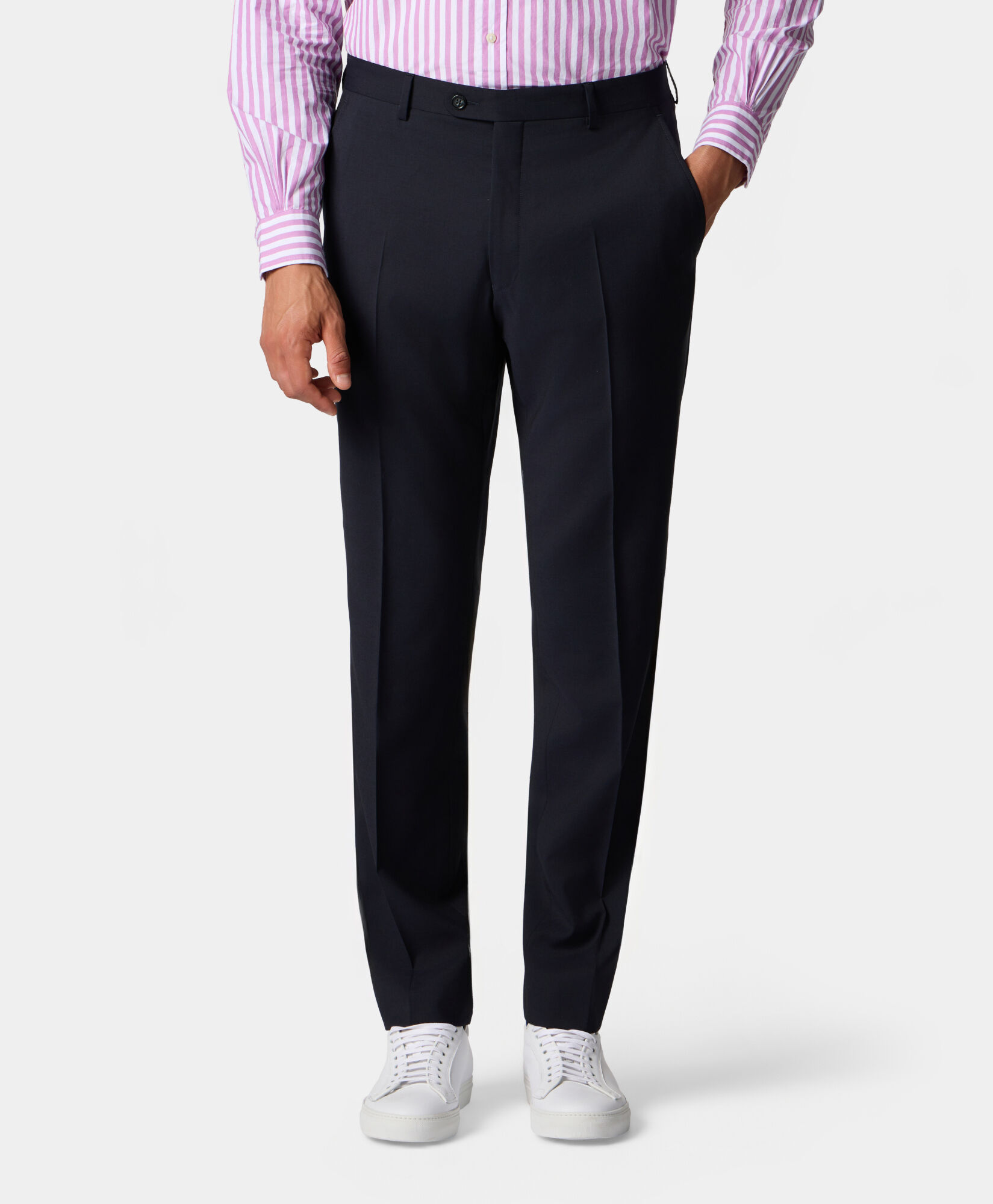 Brooks Brothers Virgin Wool Trousers Navy DTROU023WVPWV003NAVYP001