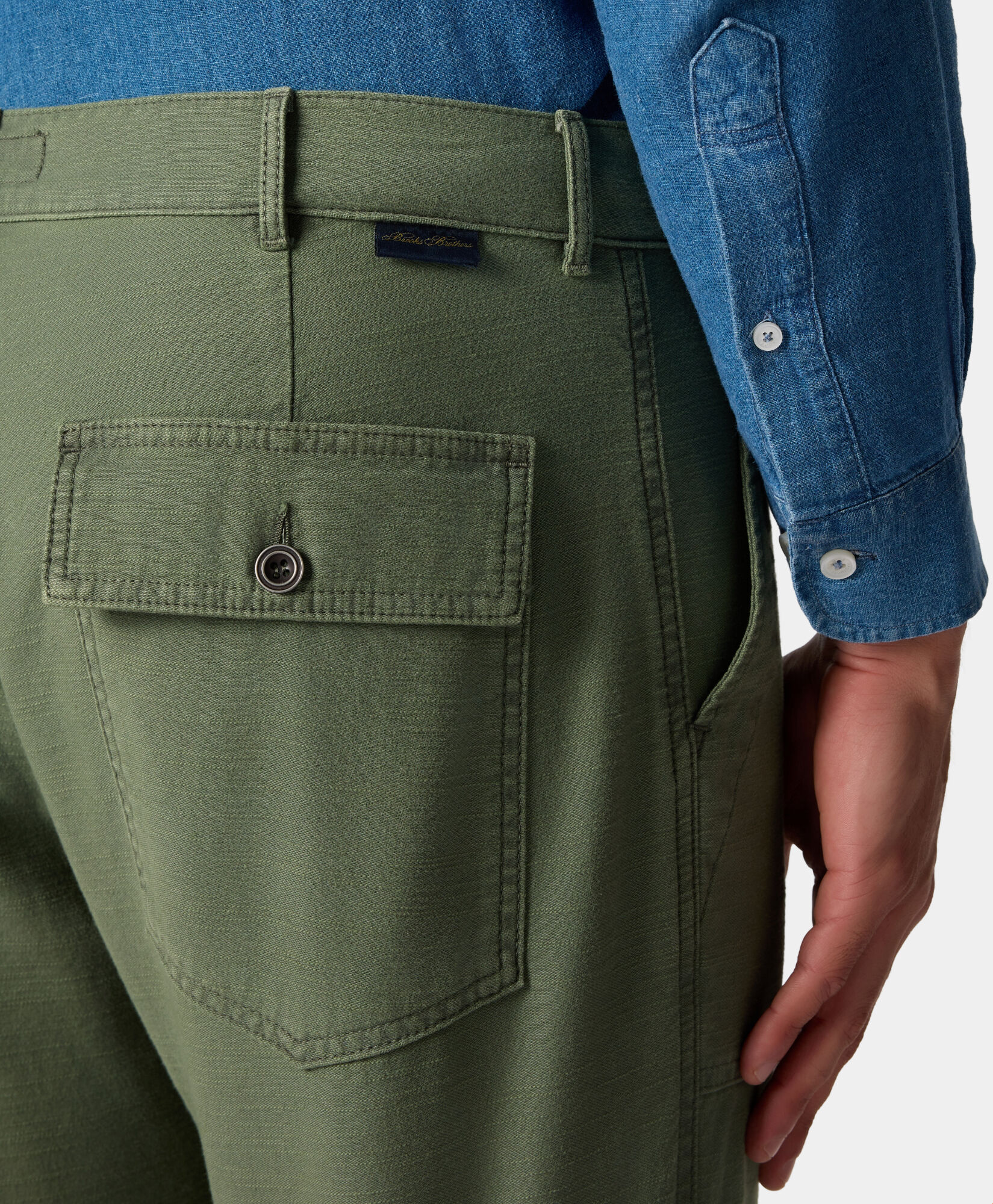 Brooks Brothers Chino Fatigue en Gabardine de Coton Militaire CPFTG001COPCO001MILIP001