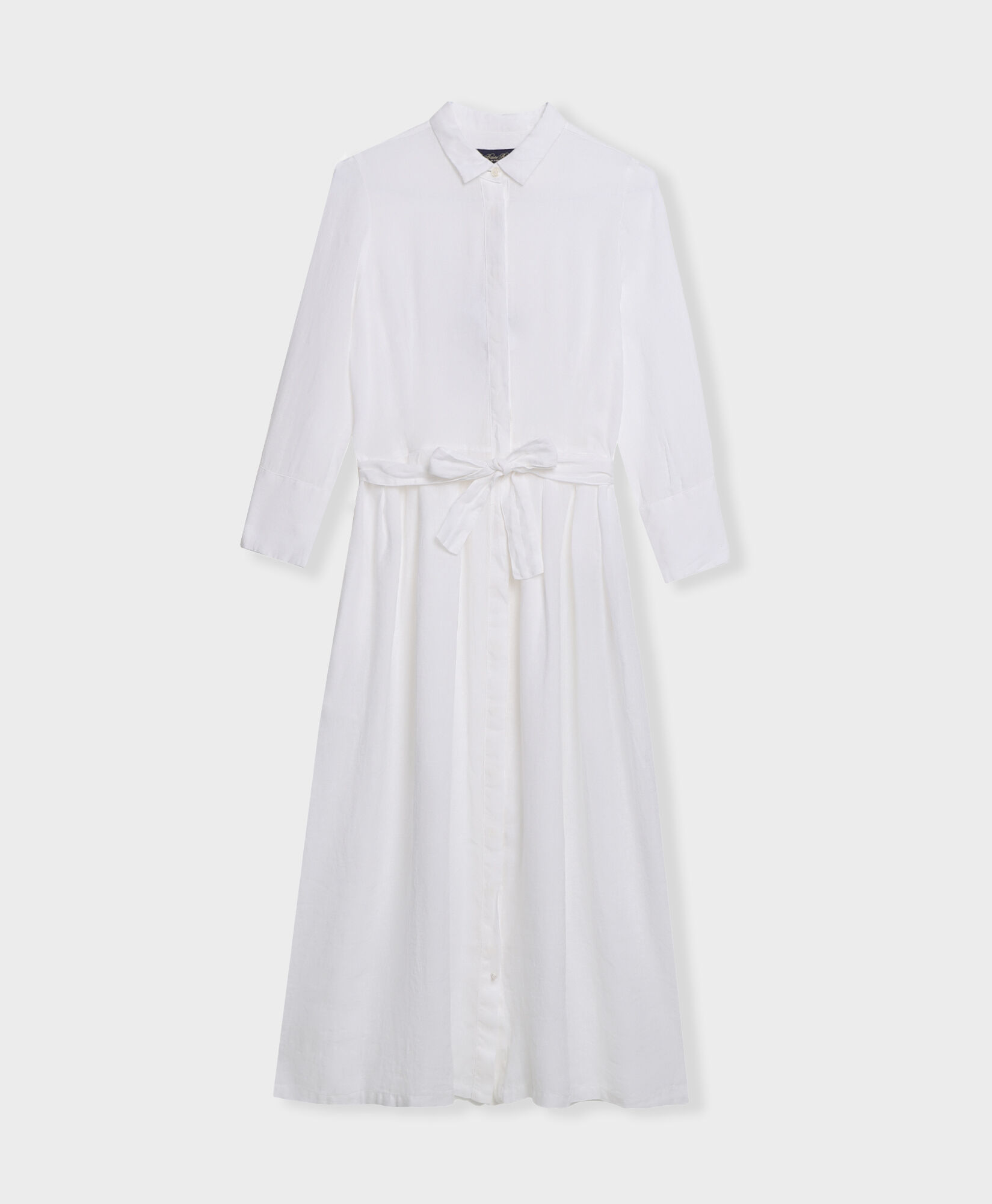 Brooks Brothers Linen Belted Shirt Dress White CSHDR003LIPLI001WHITP001