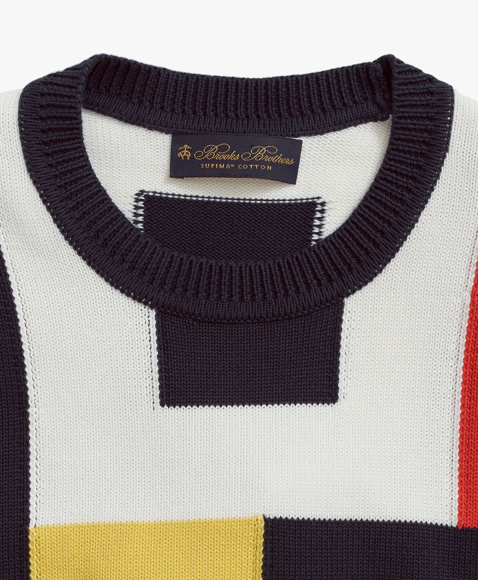 Brooks brothers patchwork crewneck sweater sales