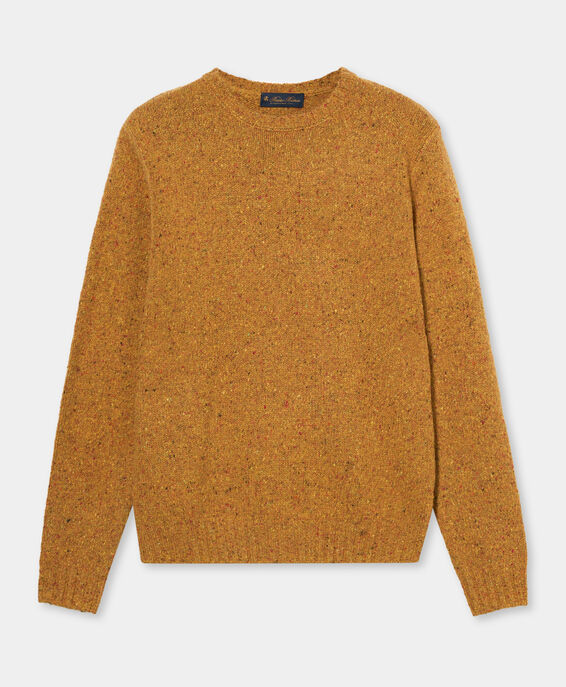 Brooks Brothers Speckled Wool Crewneck Sweater  Mustard KNCRN008WOBPA003MUSTP001
