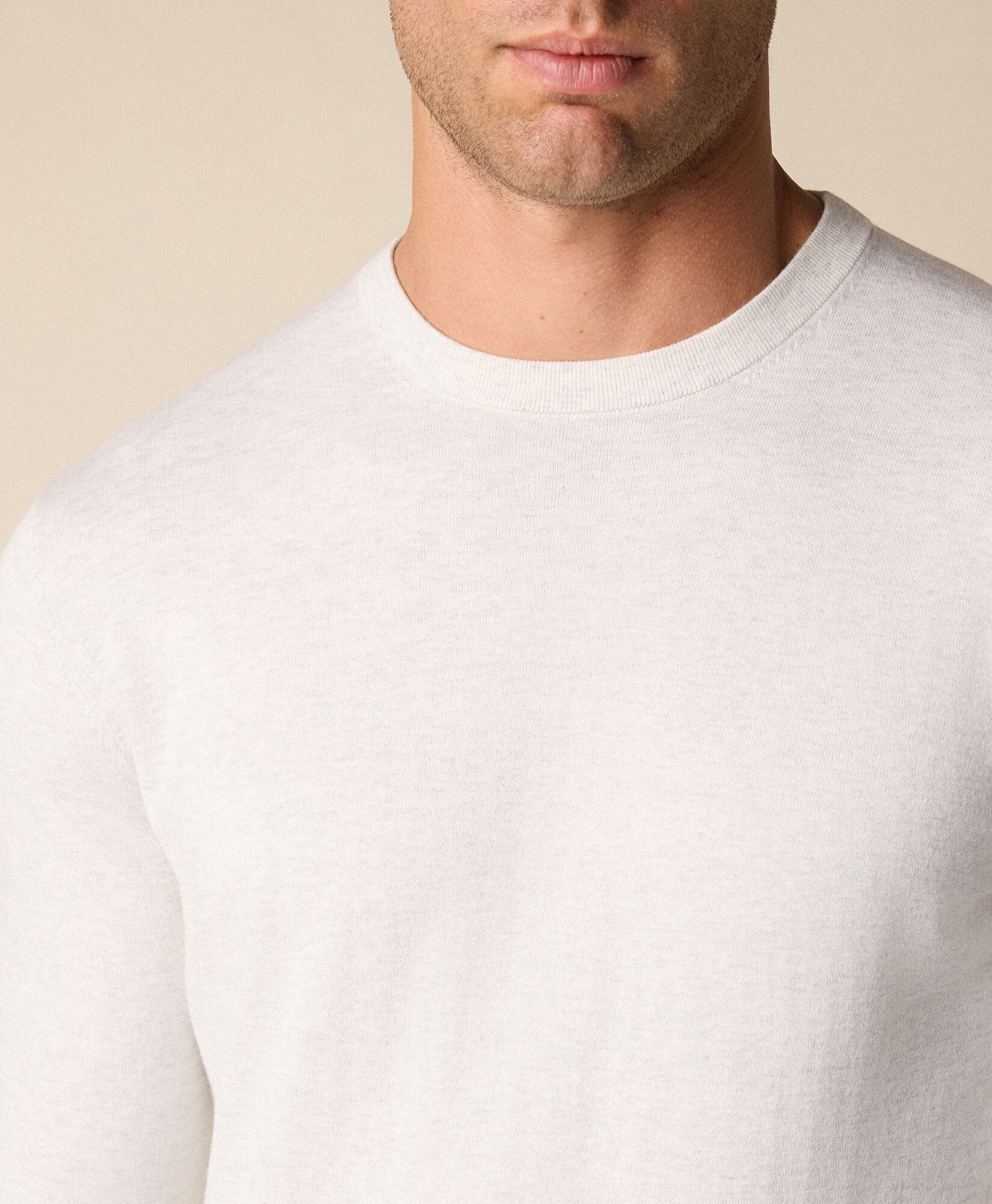 Brooks Brothers Sweter z Okrągłym Dekoltem z Bawełny i Kaszmiru Lód KNCRN079COBWS002ICEPL001