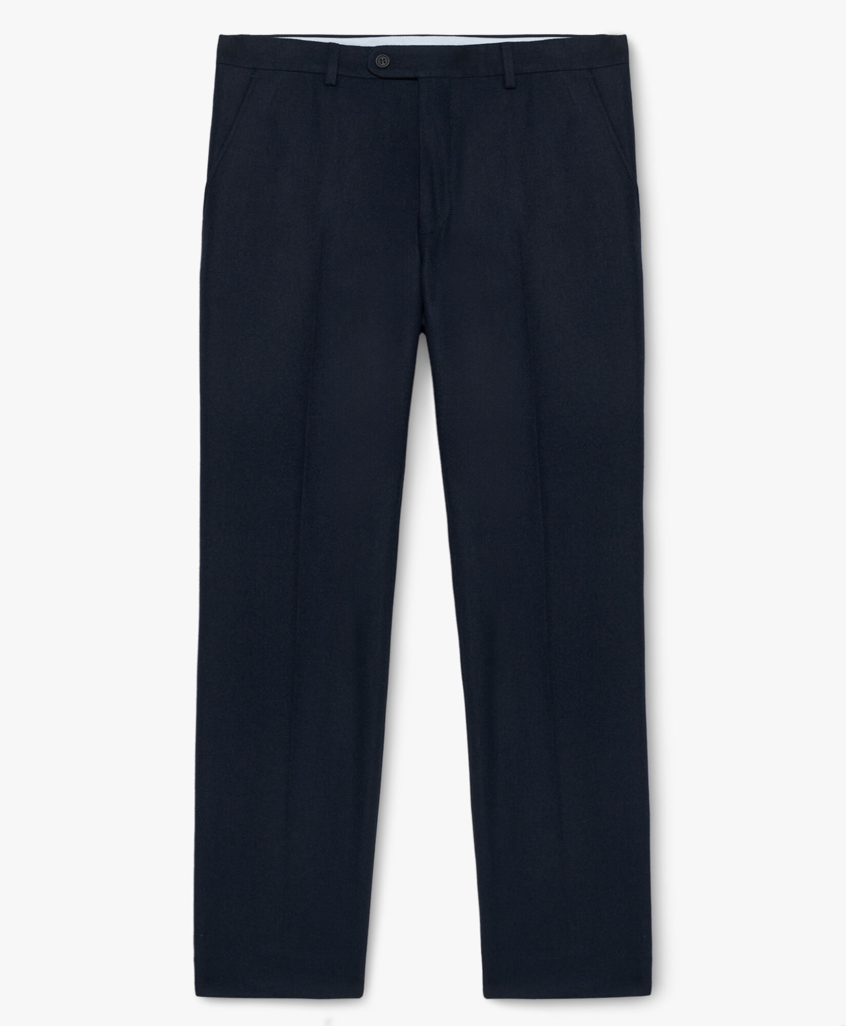 Brooks Brothers Navy Blue Wool Blend Regular Fit Flat Front Trousers Navy DTROU005WOBOL004NAVYP001