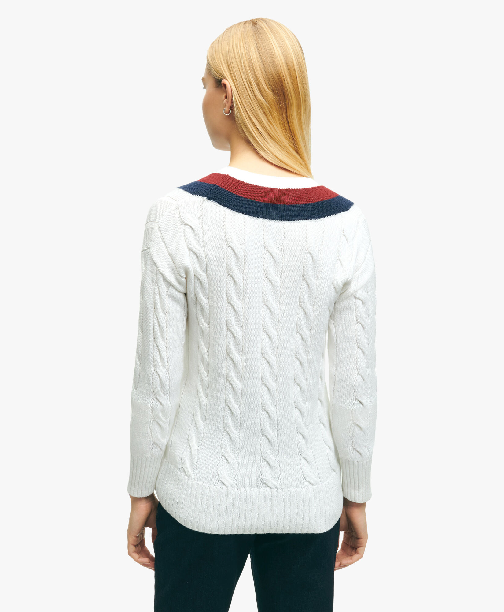 SupimaCottonTennisSweater in White for Women Brooks Brothers UK