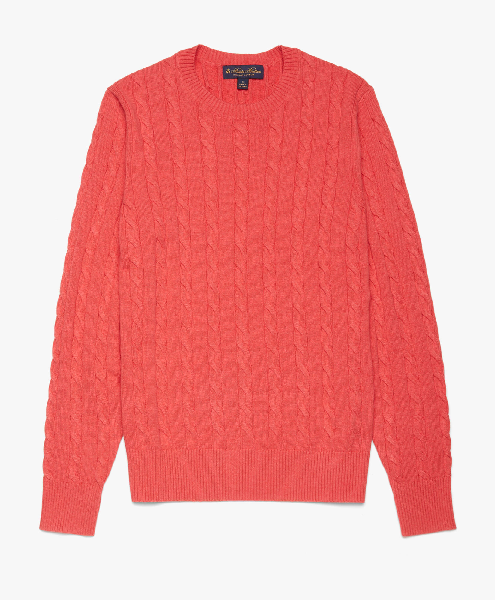 SupimaCottonCableCrewneckSweater in Red for Men Brooks Brothers EU