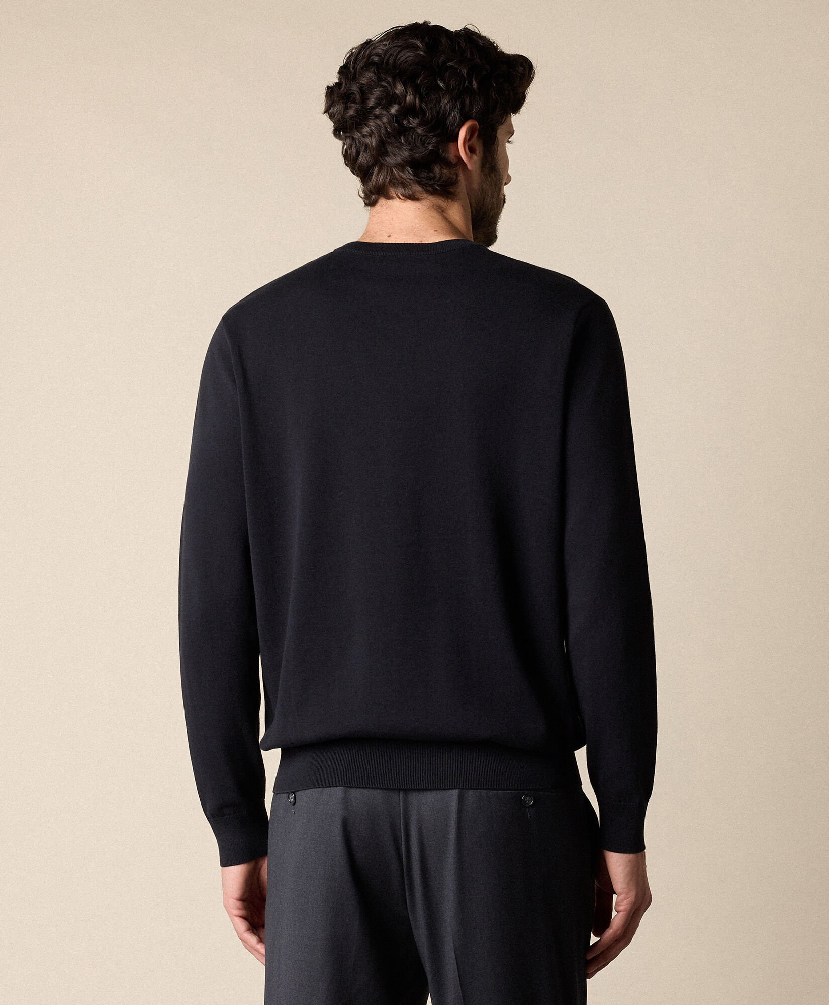 Brooks Brothers Cotton Crewneck Black KNCRN008COPCO002BLAKP001