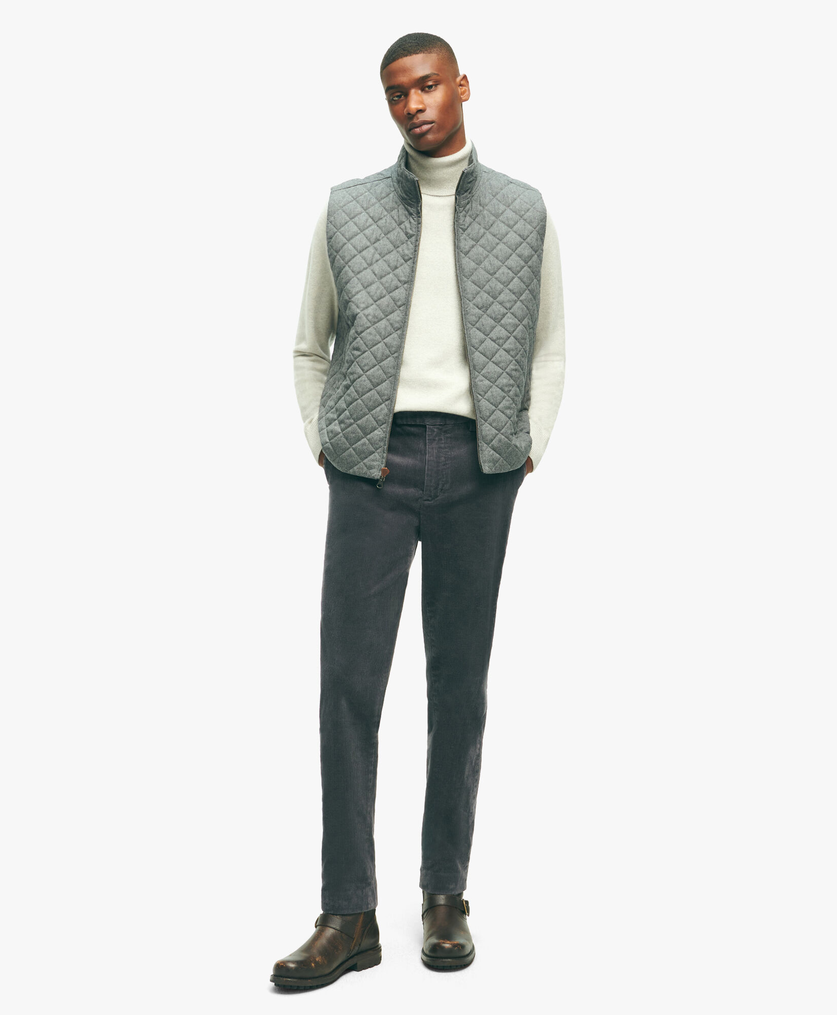 Grey Wool Vest in Light Grey for Men Brooks Brothers EU