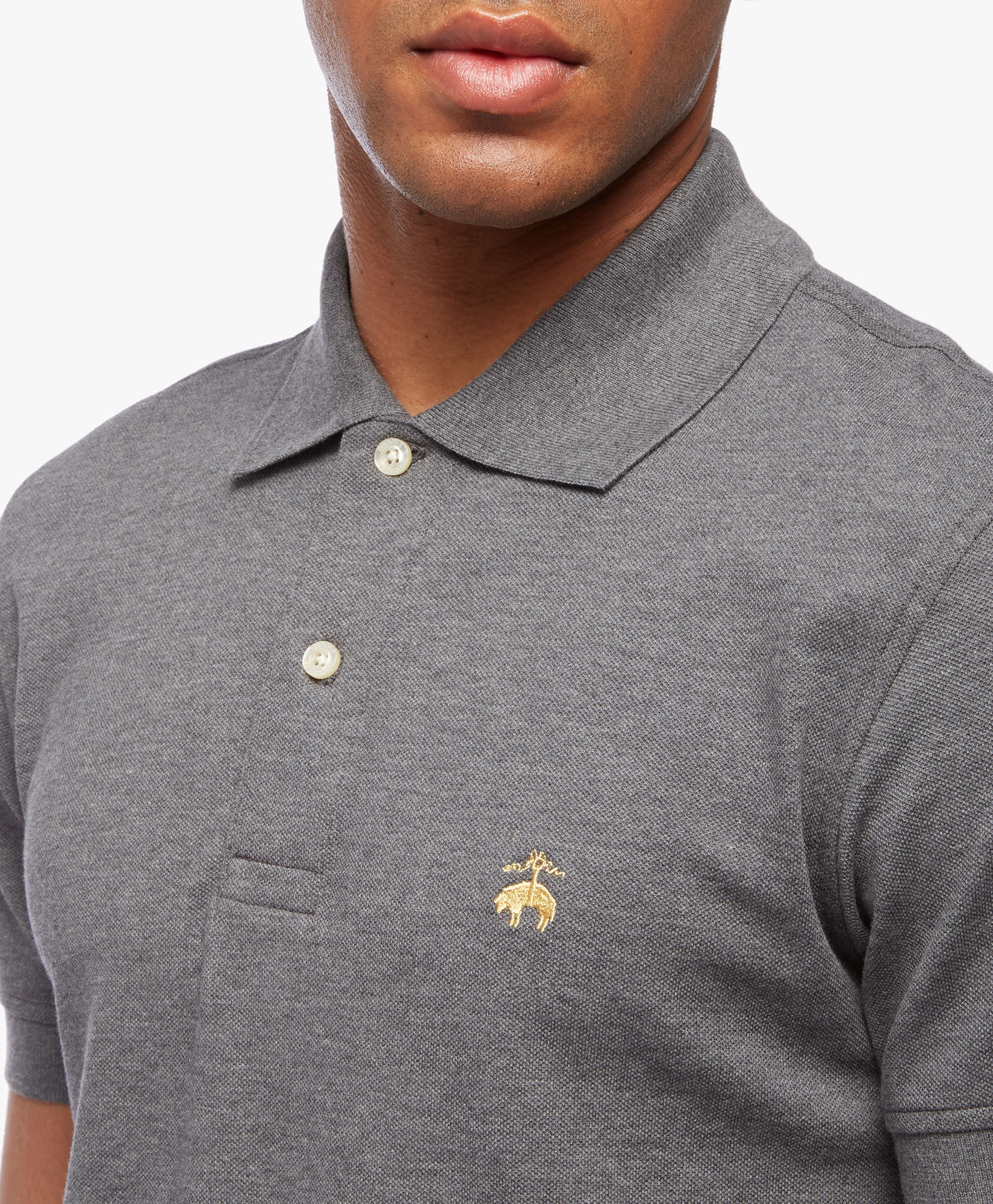 Brooks Brothers Golden Fleece Supima Cotton Polo Charcoal 1000085167US100174368
