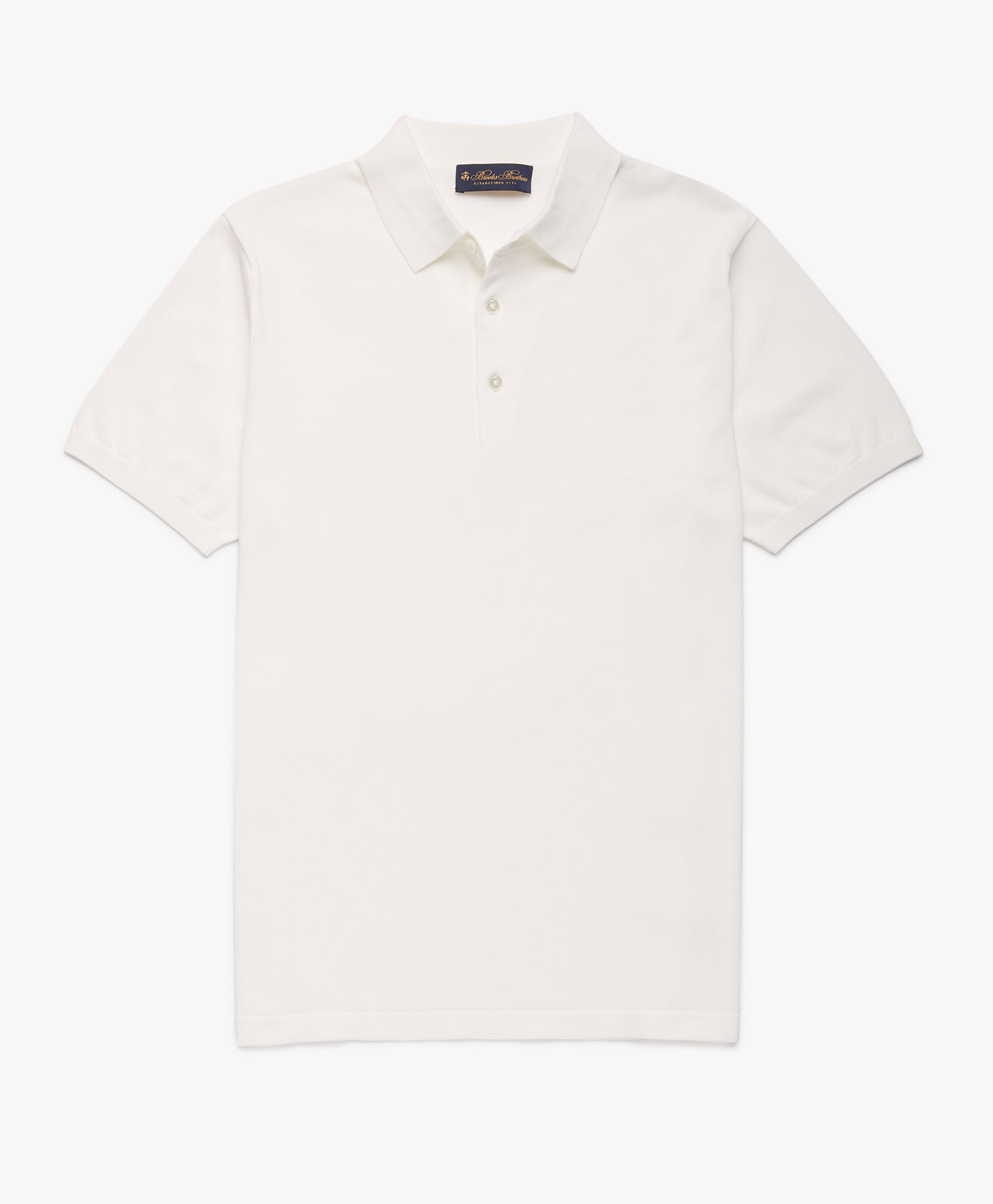 Brooks Brothers Cotton Knit Polo White KNPOL002COPCO002WHITP001