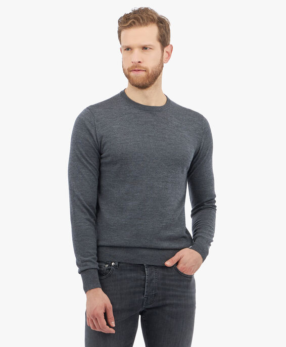 Brooks Brothers Merino Wool Crew-Neck Sweater Dark Grey KNCRN005WOPWO002DKGRP001