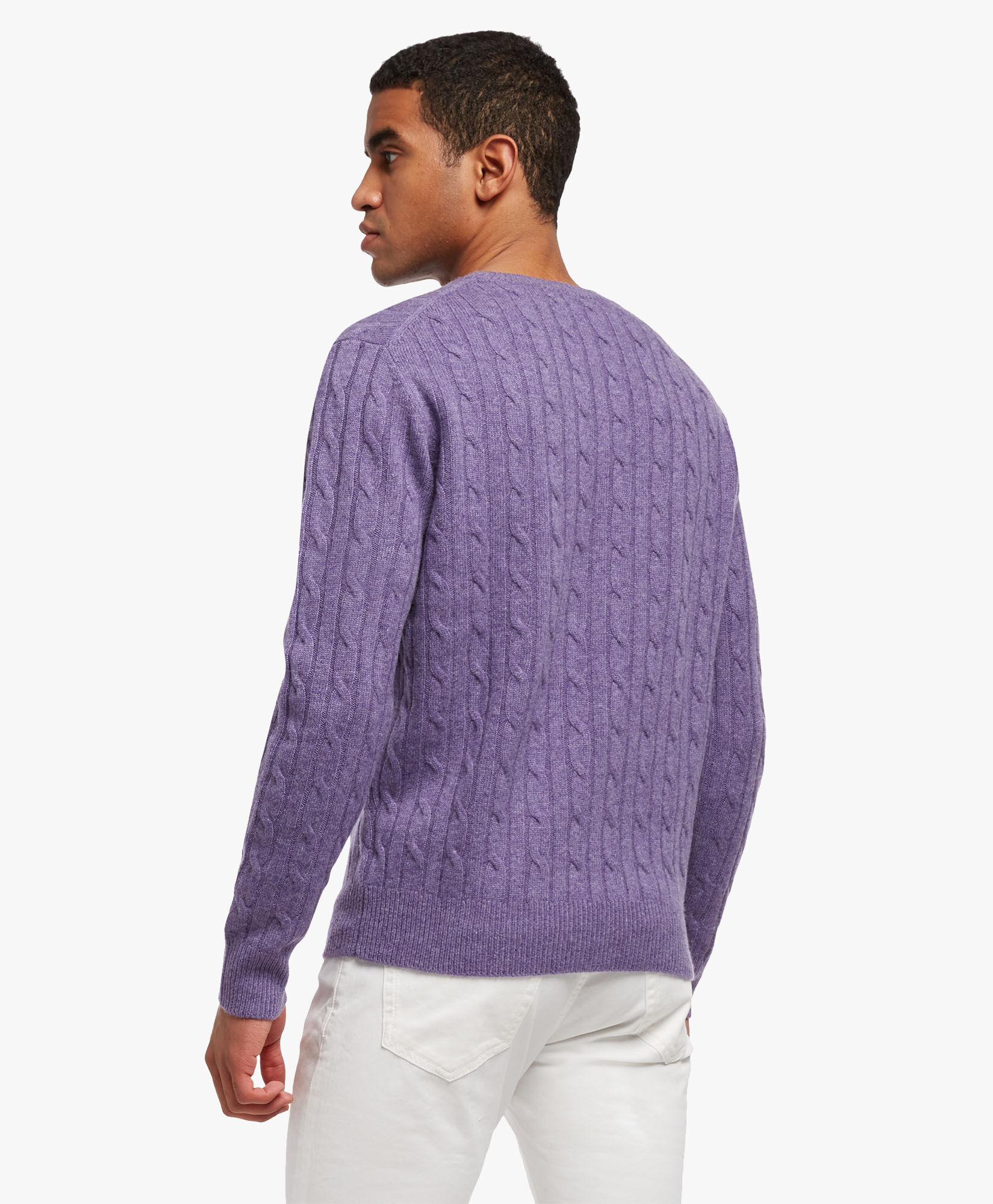 Purple Cable Knit Crew Neck Sweater in Purple for Men Brooks Brothers EU