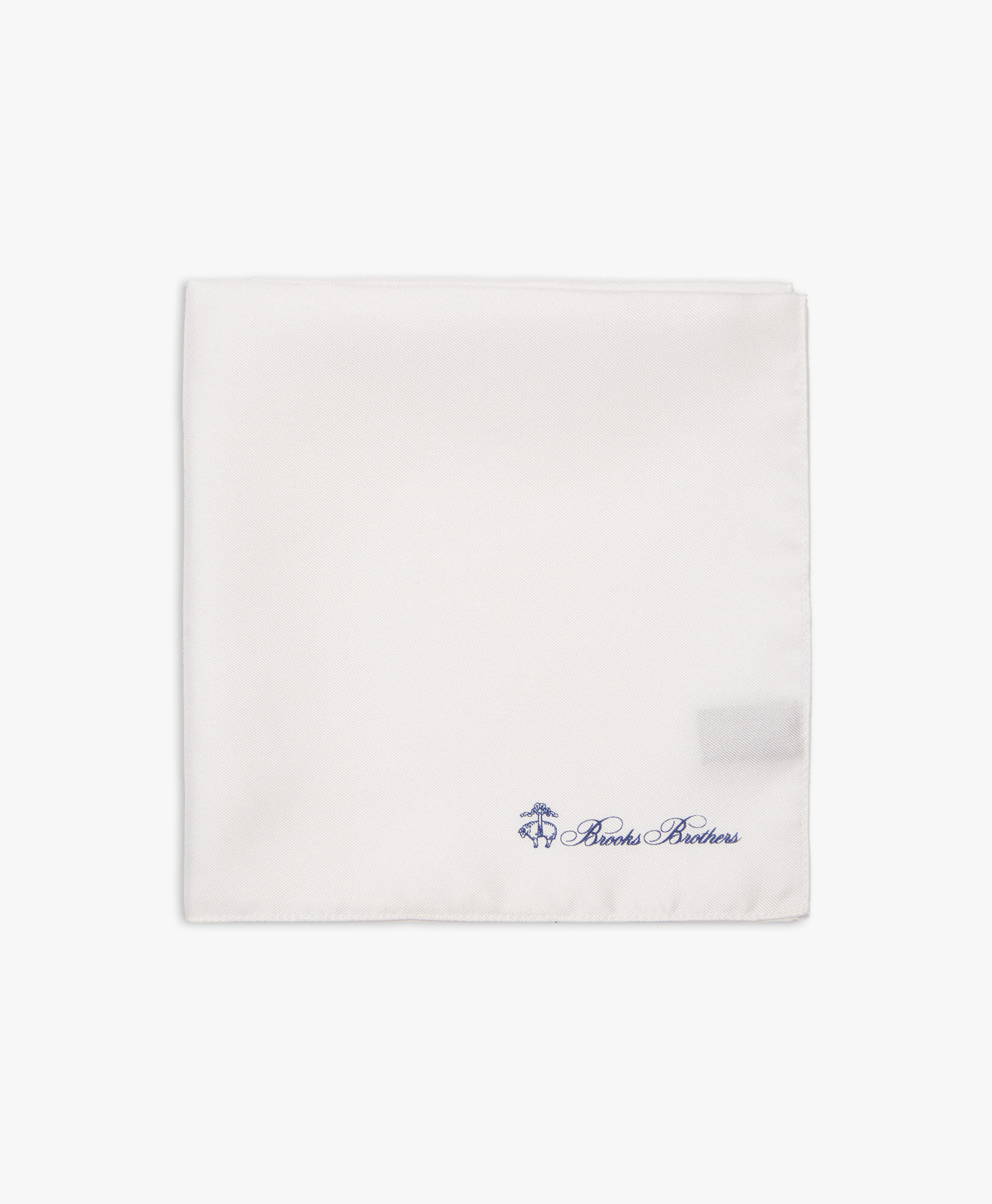 Brooks Brothers Silk Pocket Square White ACPSQ001SEPSE001WHITP001