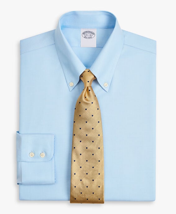 Brooks Brothers Camisa de vestir azul claro de corte regular non-iron en sarga de algodón Supima elástico con cuello button down Azul claro 1000096431US100201330