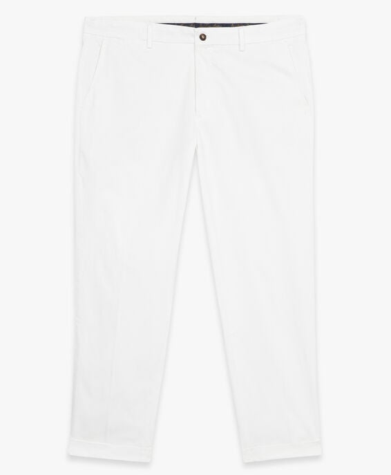 Brooks Brothers Weiße Relaxed-Fit-Chinohose aus Doppelzwirn-Baumwolle Weiß CPCHI038COBSP002WHITP001